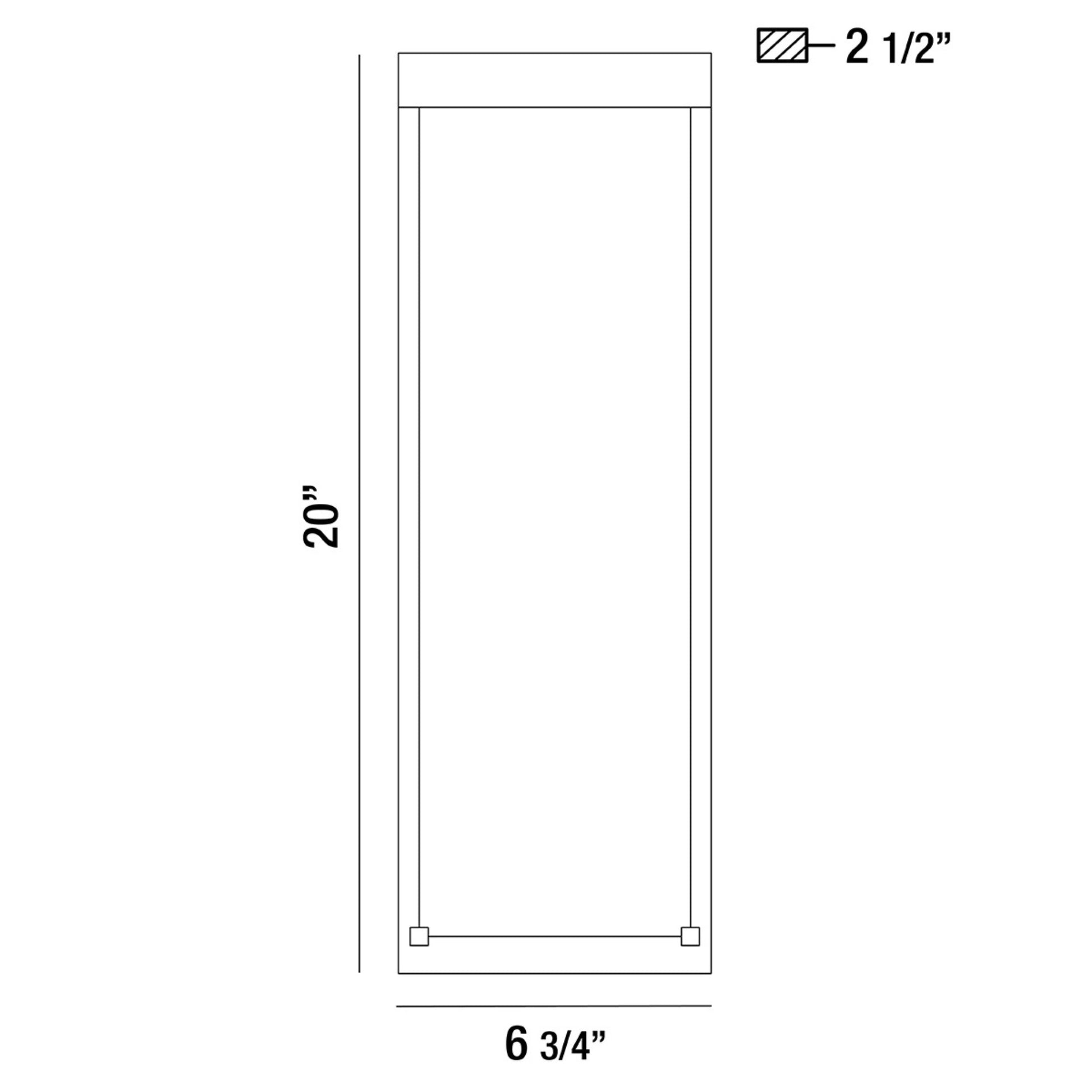 Kabo 20" LED Outdoor Wall Sconce, Silver Finish - Bees Lighting