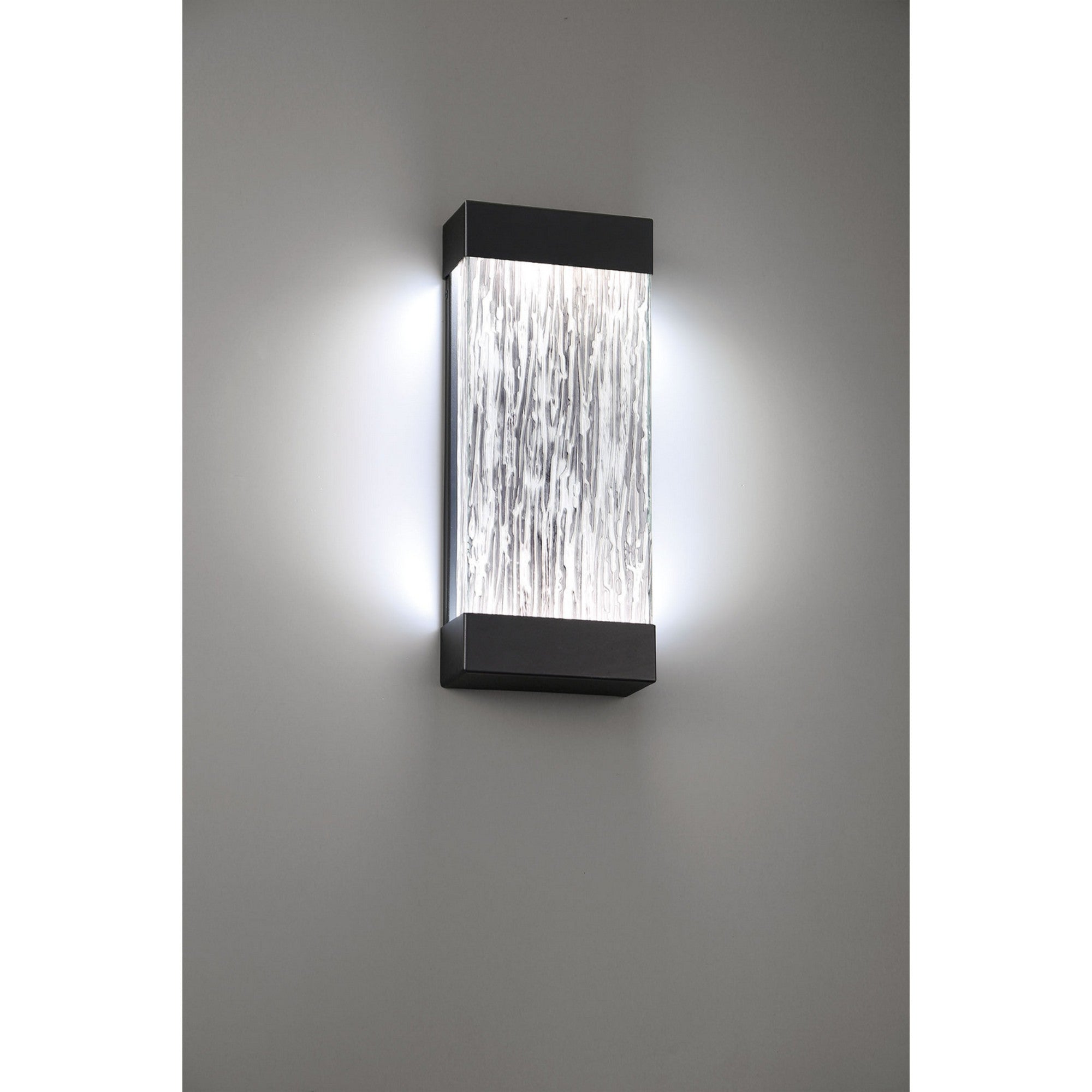 Tiffany 17" LED Outdoor Wall Sconce, Black Finish - Bees Lighting