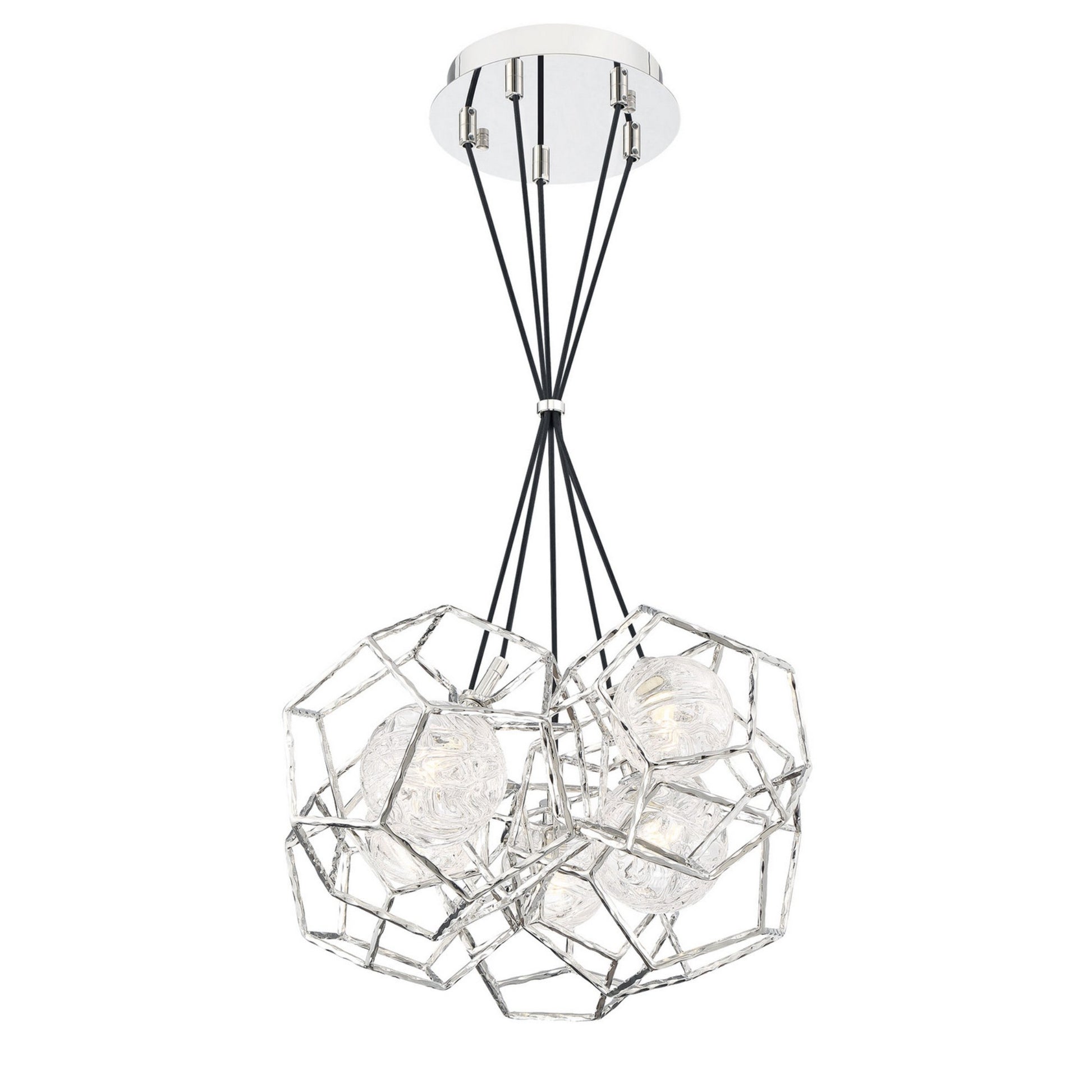 Norway 5-Light 19" Multi Drop Chandelier, Chrome Finish - Bees Lighting