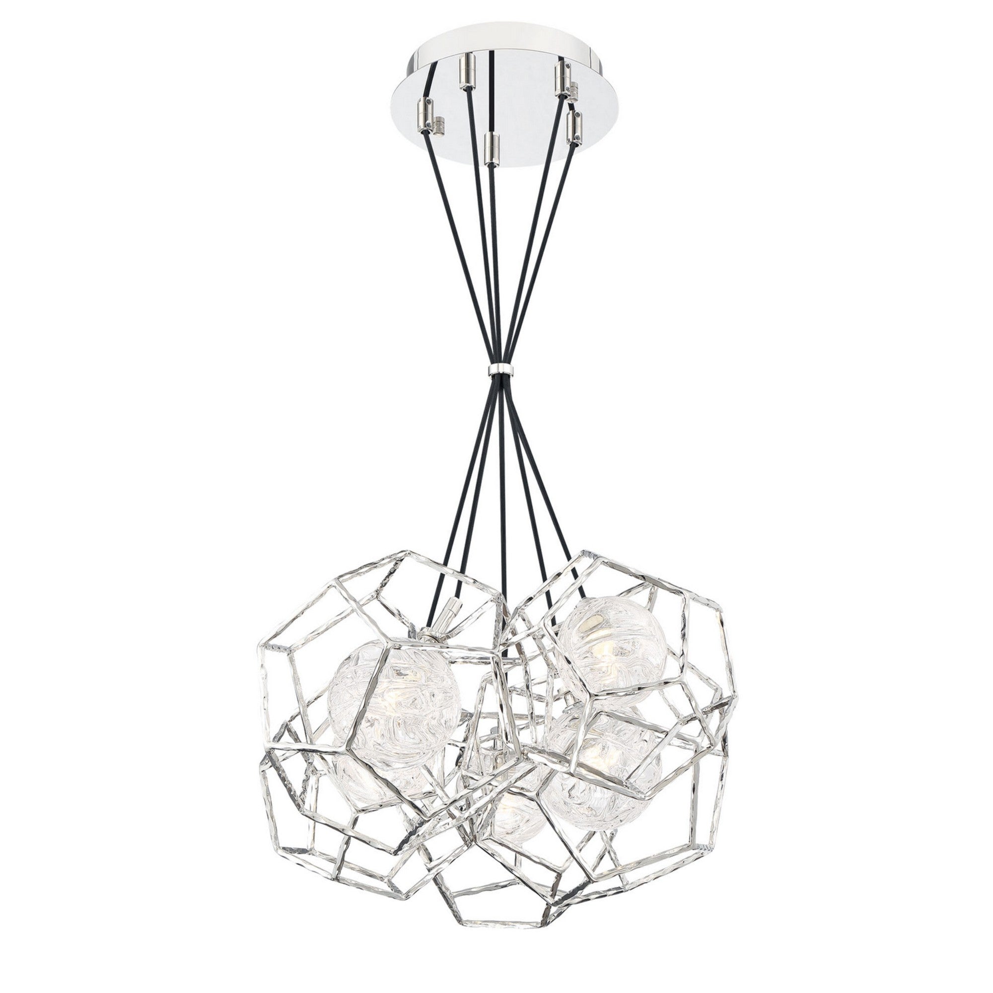 Norway 5-Light 19" Multi Drop Chandelier, Chrome Finish - Bees Lighting