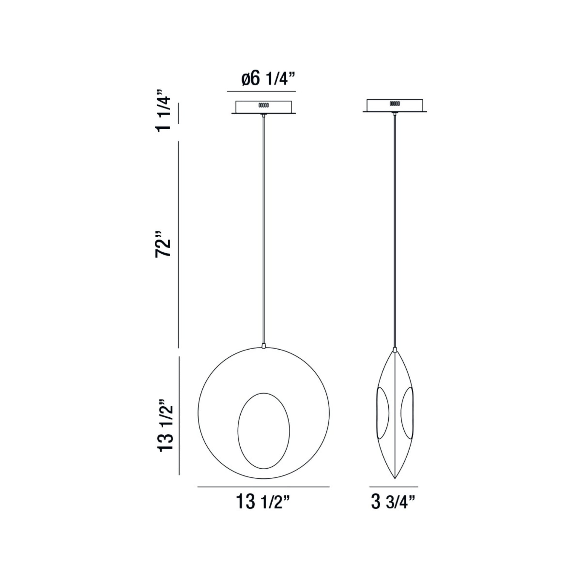 Arlington 14" LED Pendant, Chrome Finish - Bees Lighting