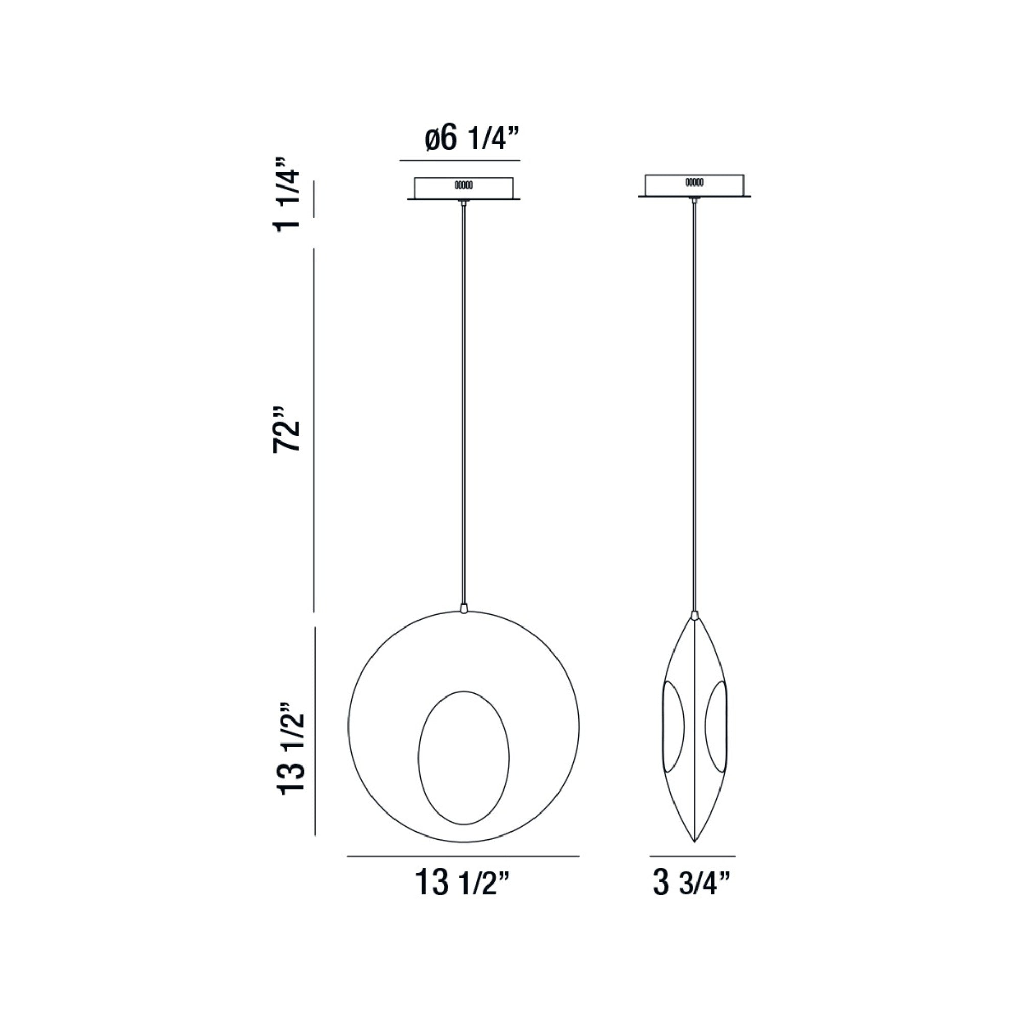 Arlington 14" LED Pendant, Chrome Finish - Bees Lighting