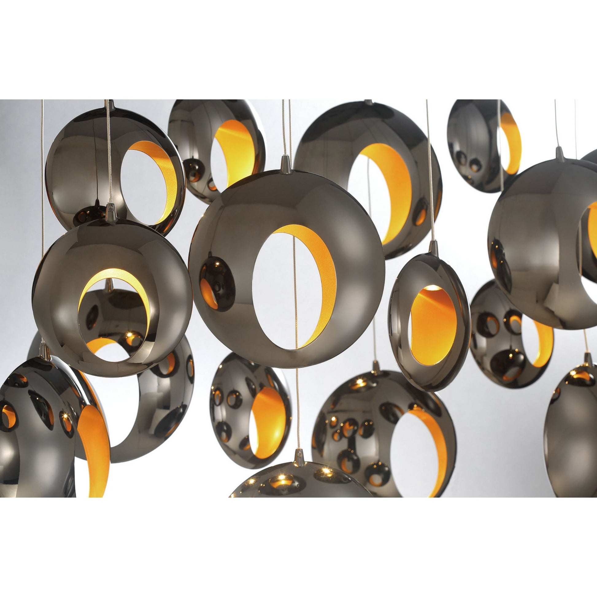 Arlington 20-Light 52" LED Multi Drop Chandelier, Chrome Finish - Bees Lighting