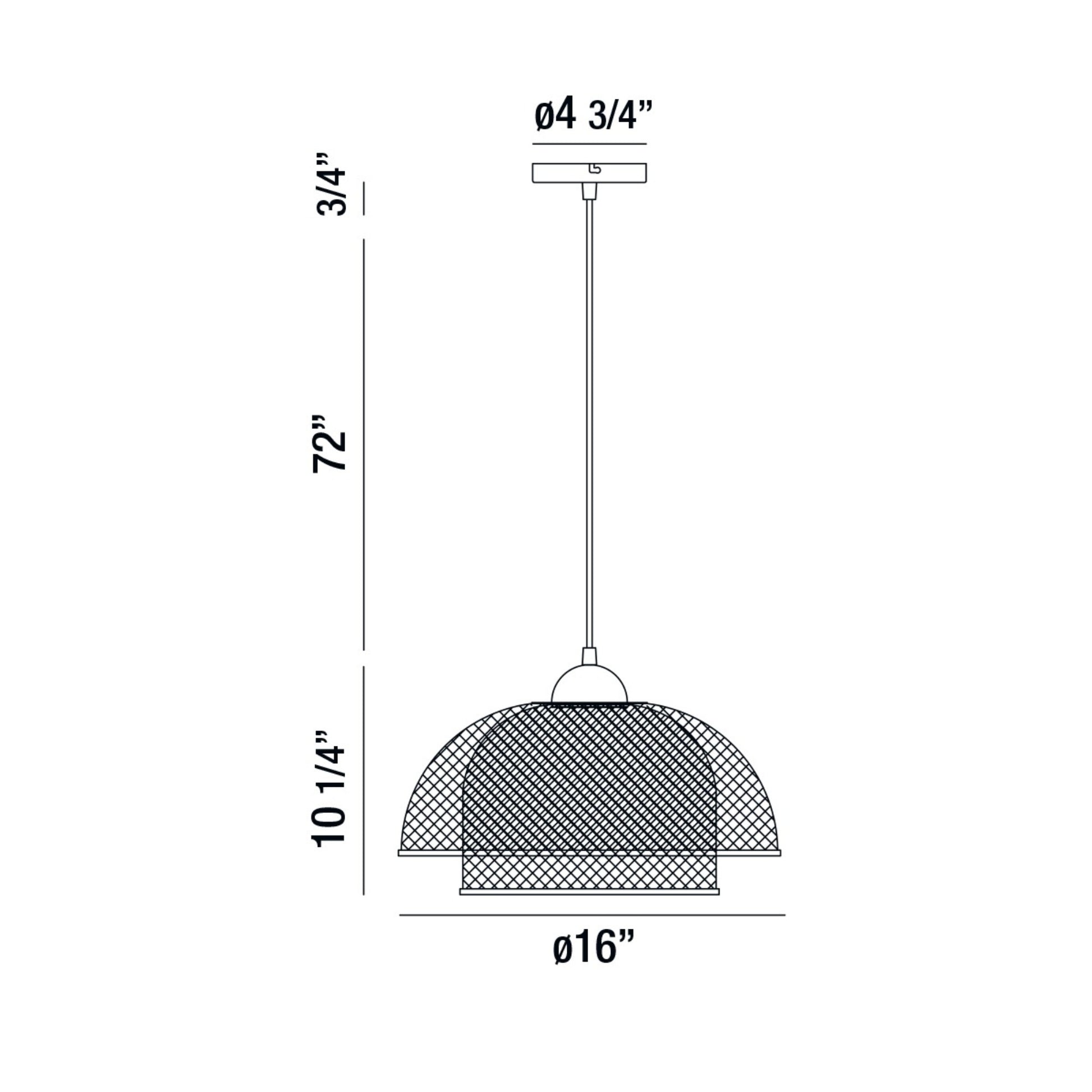 Kenmore 16" LED Pendant, Black & Gold Finish - Bees Lighting