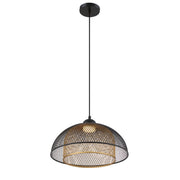 Kenmore 16" LED Pendant, Black & Gold Finish - Bees Lighting