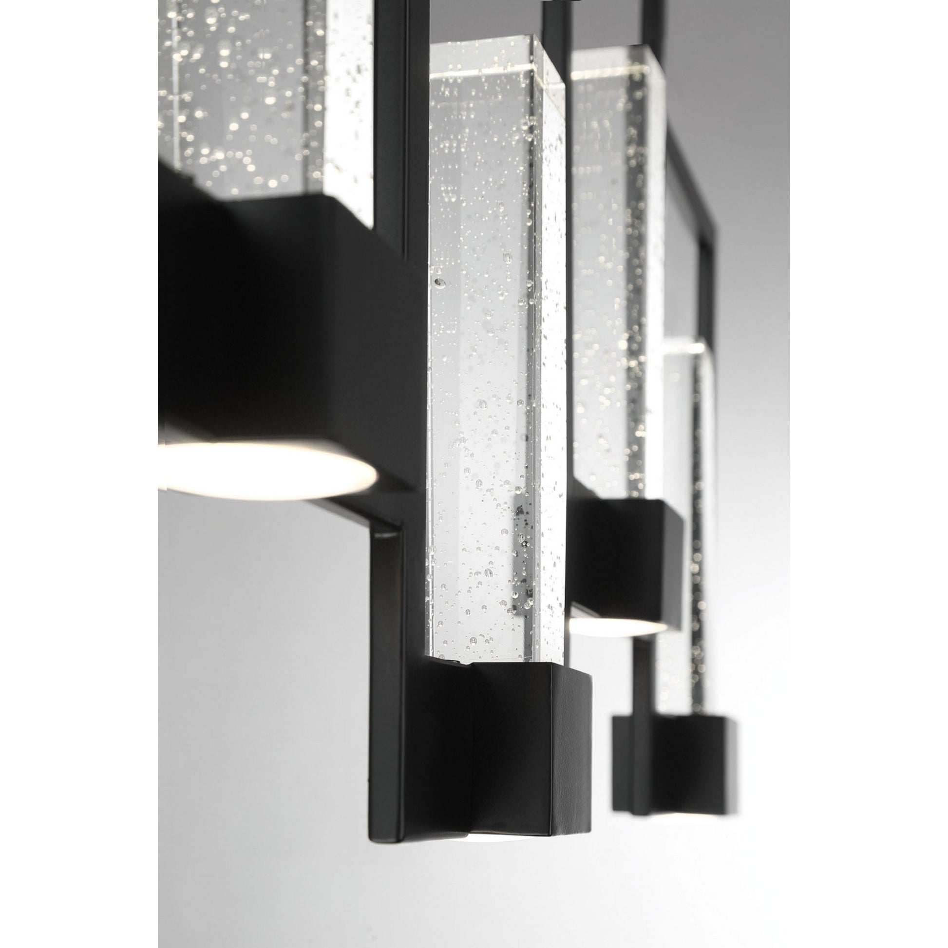 Hanson 5-Light 39" LED Linear Chandelier, Black Finish - Bees Lighting