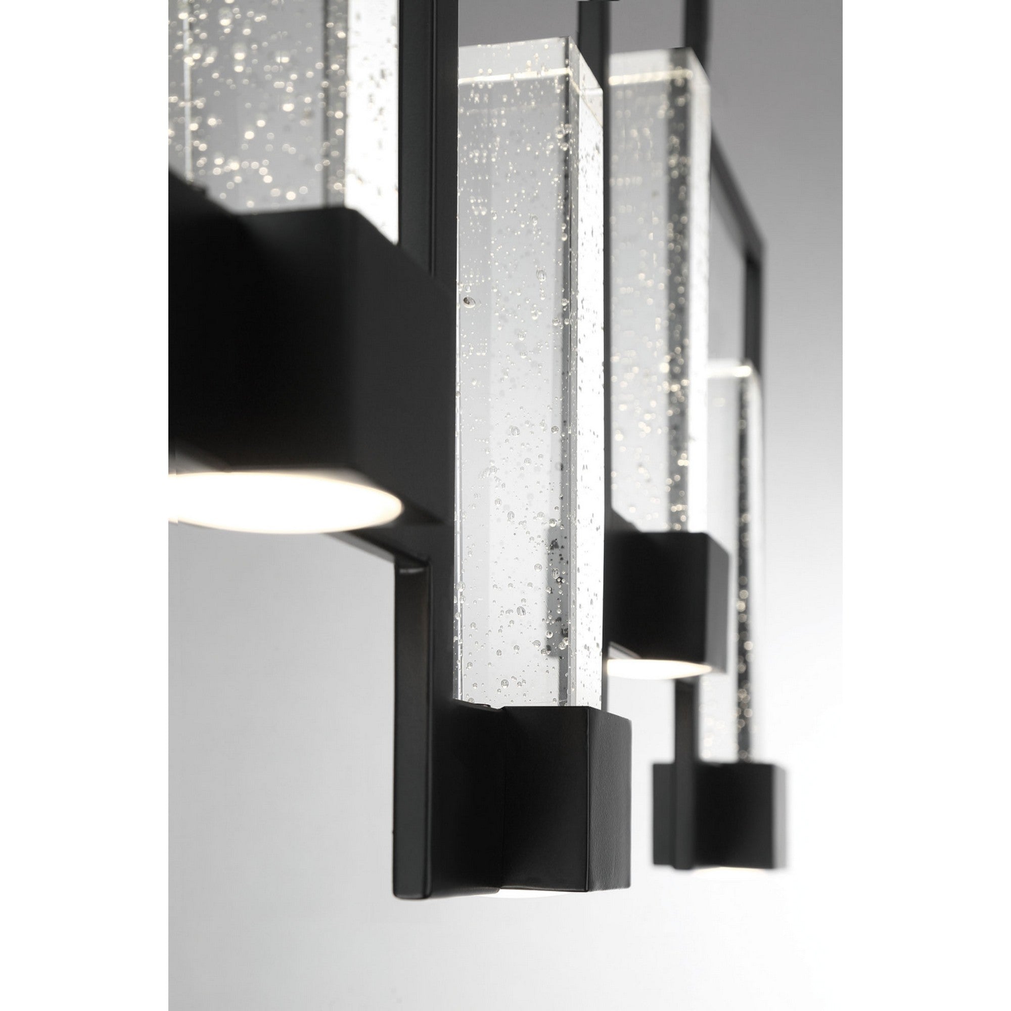Hanson 5-Light 39" LED Linear Chandelier, Black Finish - Bees Lighting