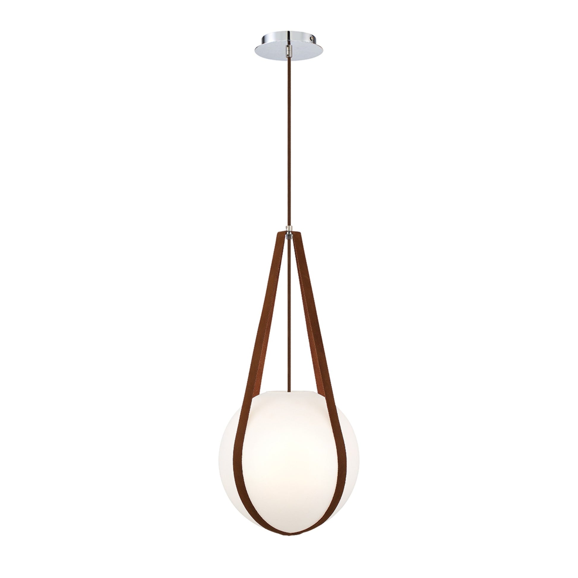 Rosemount 27" Pendant, Chrome Finish with White Glass - Bees Lighting
