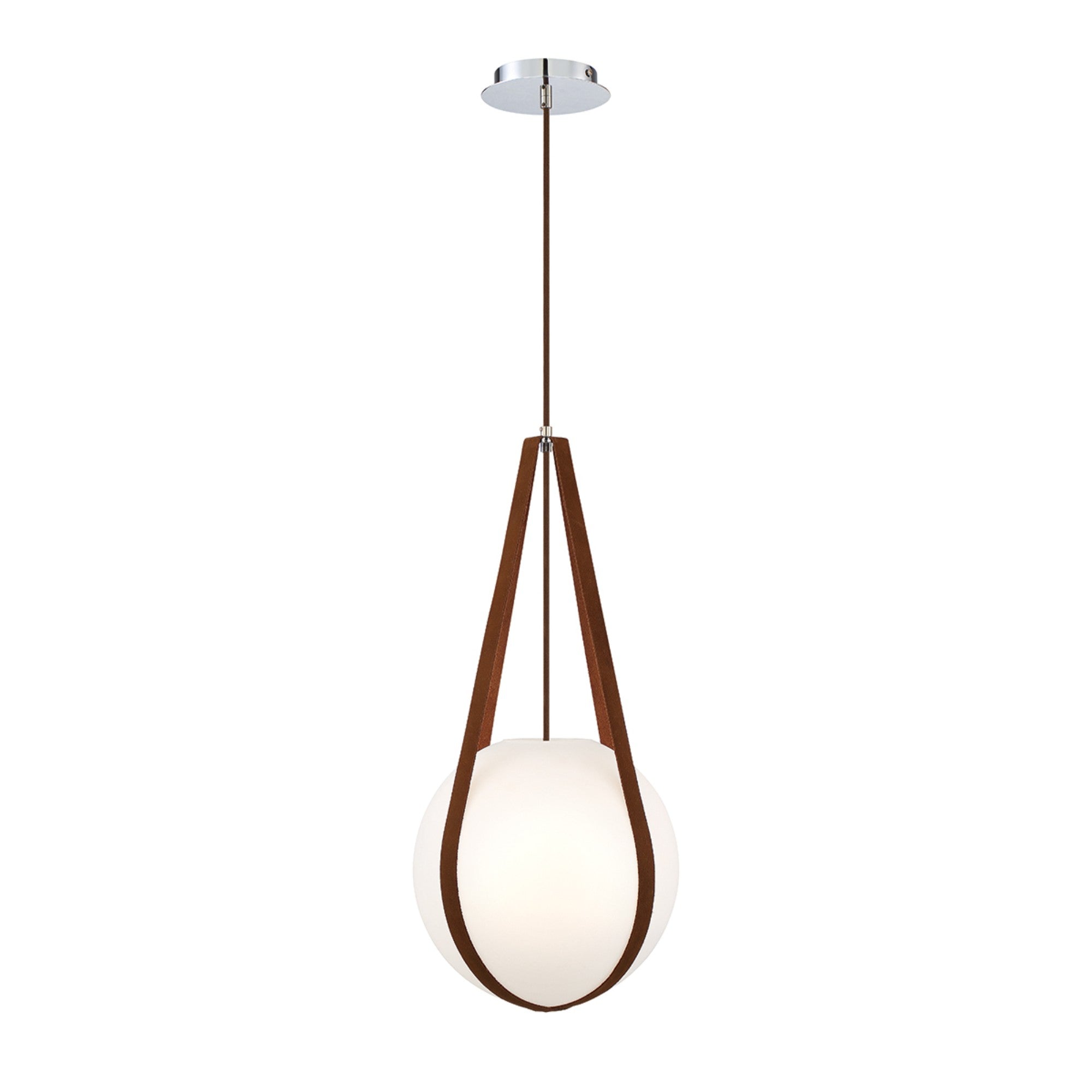 Rosemount 27" Pendant, Chrome Finish with White Glass - Bees Lighting
