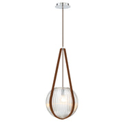 Rosemount 27" Pendant, Chrome Finish with Clear Glass - Bees Lighting