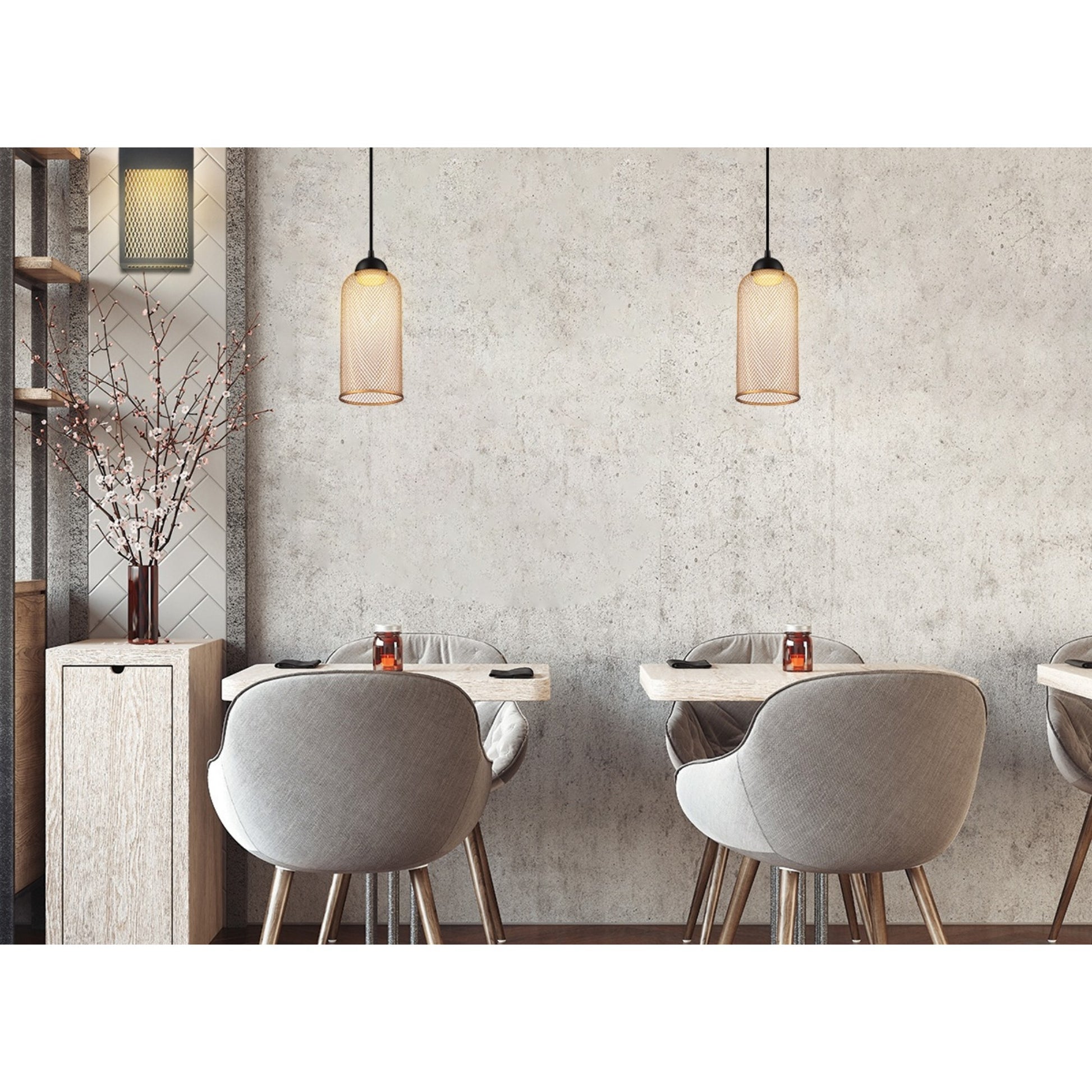 Kenmore 14" LED Mini Pendant, Gold Finish - Bees Lighting