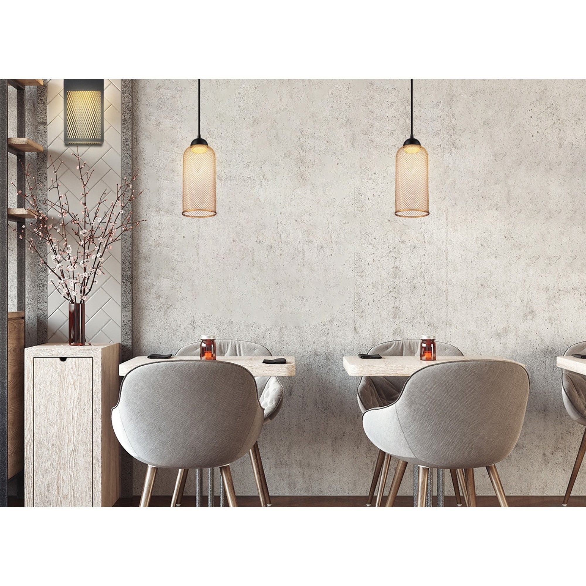 Kenmore 14" LED Mini Pendant, Gold Finish - Bees Lighting