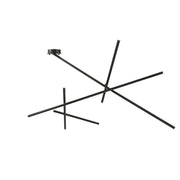 Crossroads 9-Light 57" LED Semi-Flush Mount, Black Finish - Bees Lighting