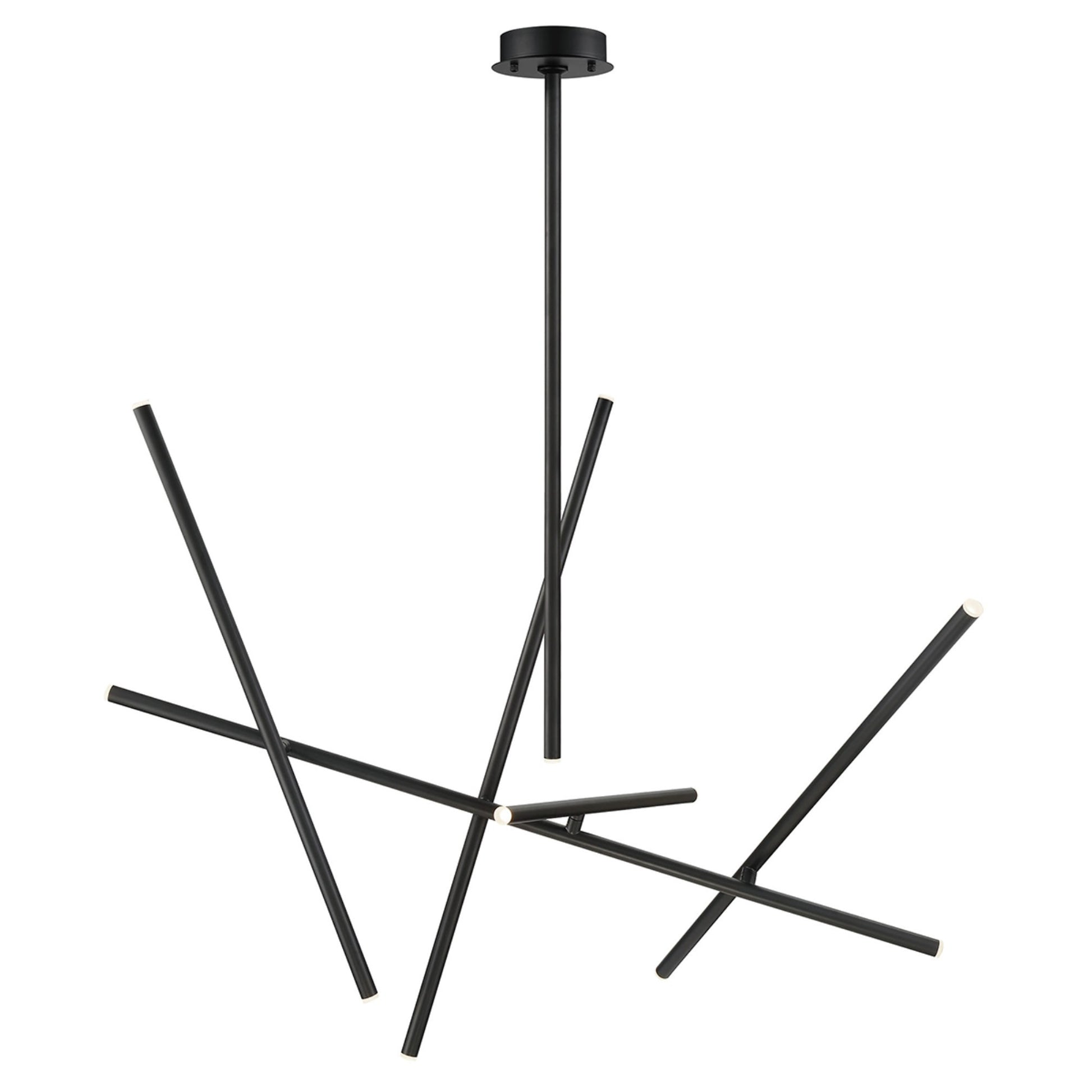 Crossroads 10-Light 47" LED Chandelier, Black Finish - Bees Lighting