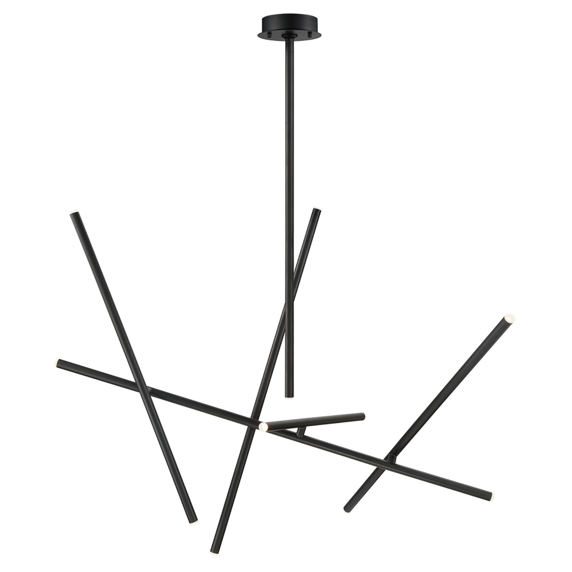 Crossroads 10-Light 47" LED Chandelier, Black Finish - Bees Lighting
