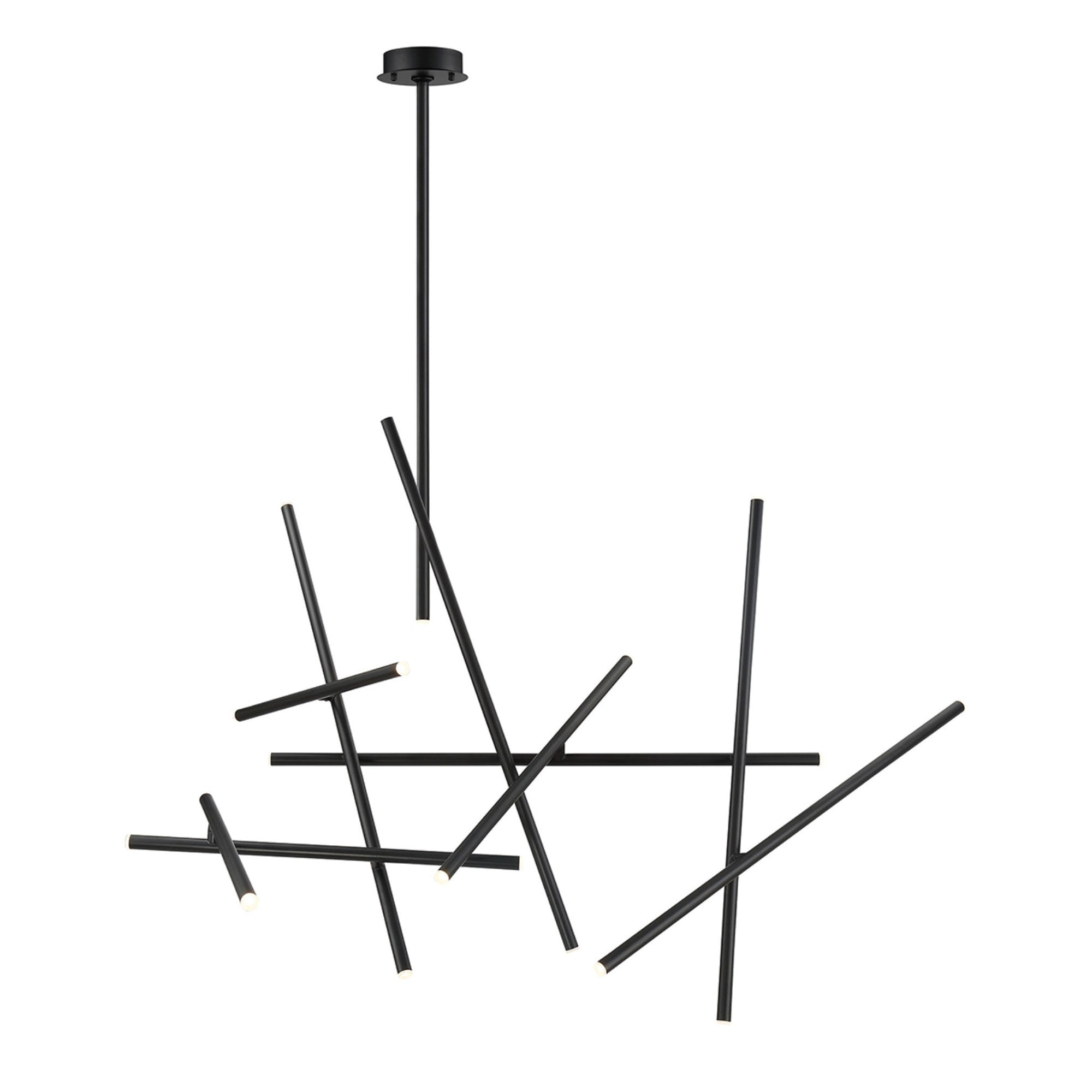Crossroads 18-Light 59" LED Grand Chandelier, Black Finish - Bees Lighting
