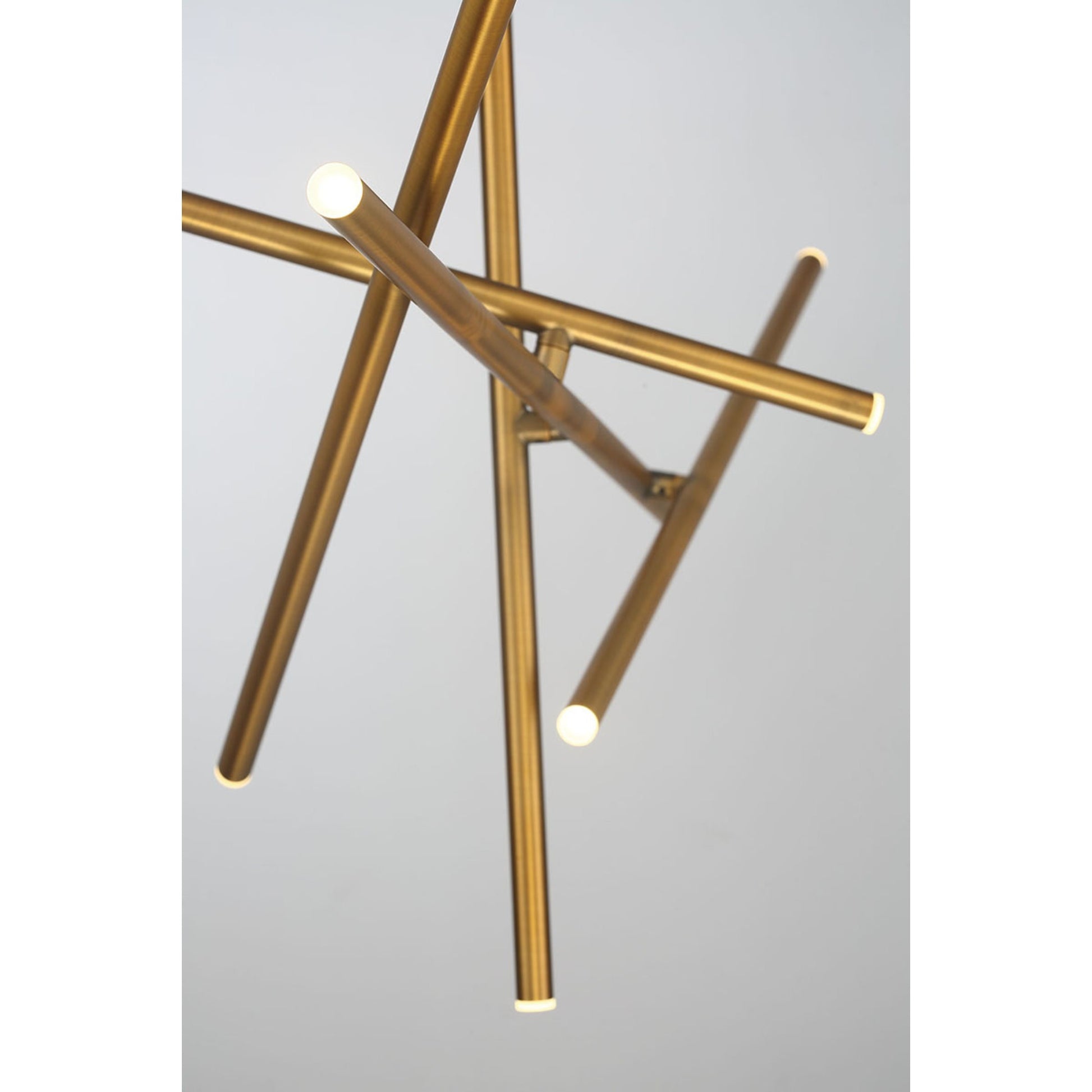 Crossroads 18-Light 59" LED Grand Chandelier, Brushed Brass Finish - Bees Lighting