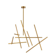 Crossroads 18-Light 59" LED Grand Chandelier, Brushed Brass Finish - Bees Lighting