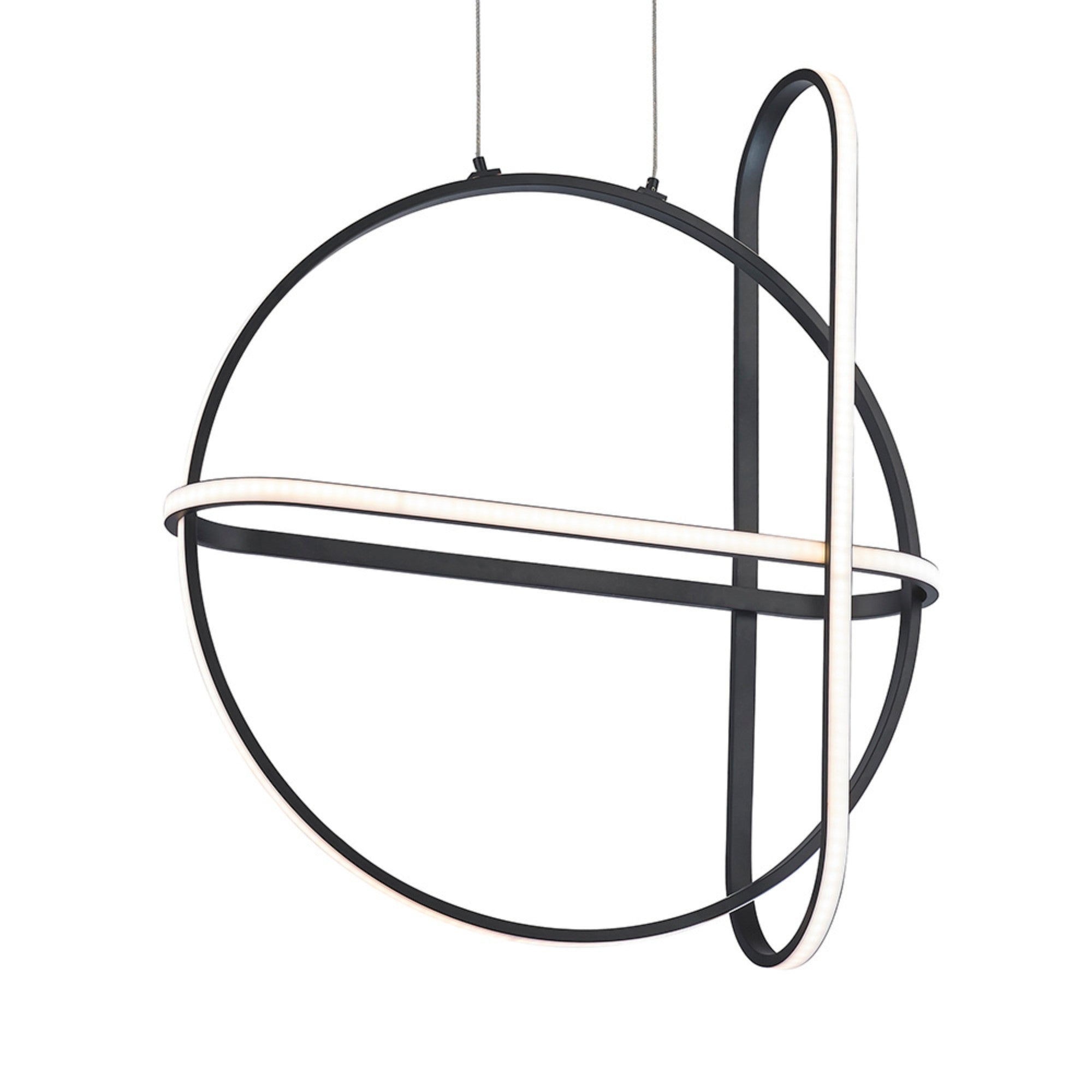 Berkley 3-Light 24" LED Chandelier, Black Finish