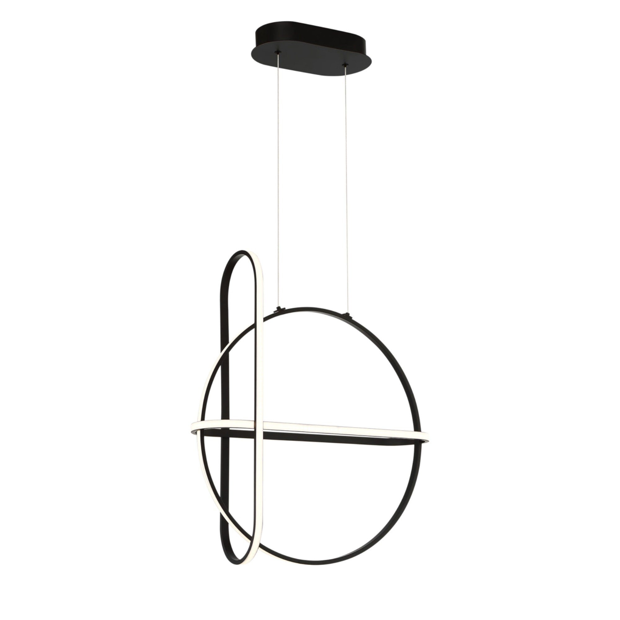 Berkley 3-Light 24" LED Chandelier, Black Finish