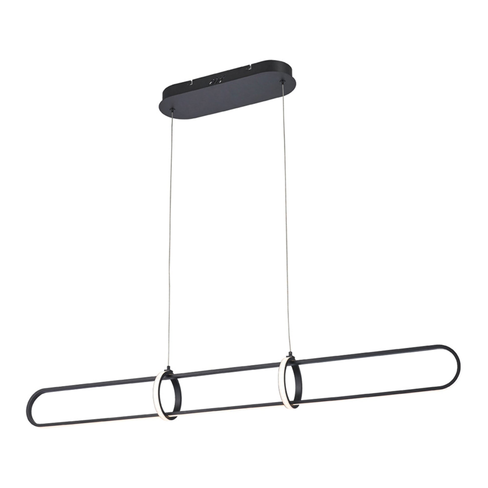 Berkley 3-Light 47" LED Linear Chandelier, Black Finish - Bees Lighting