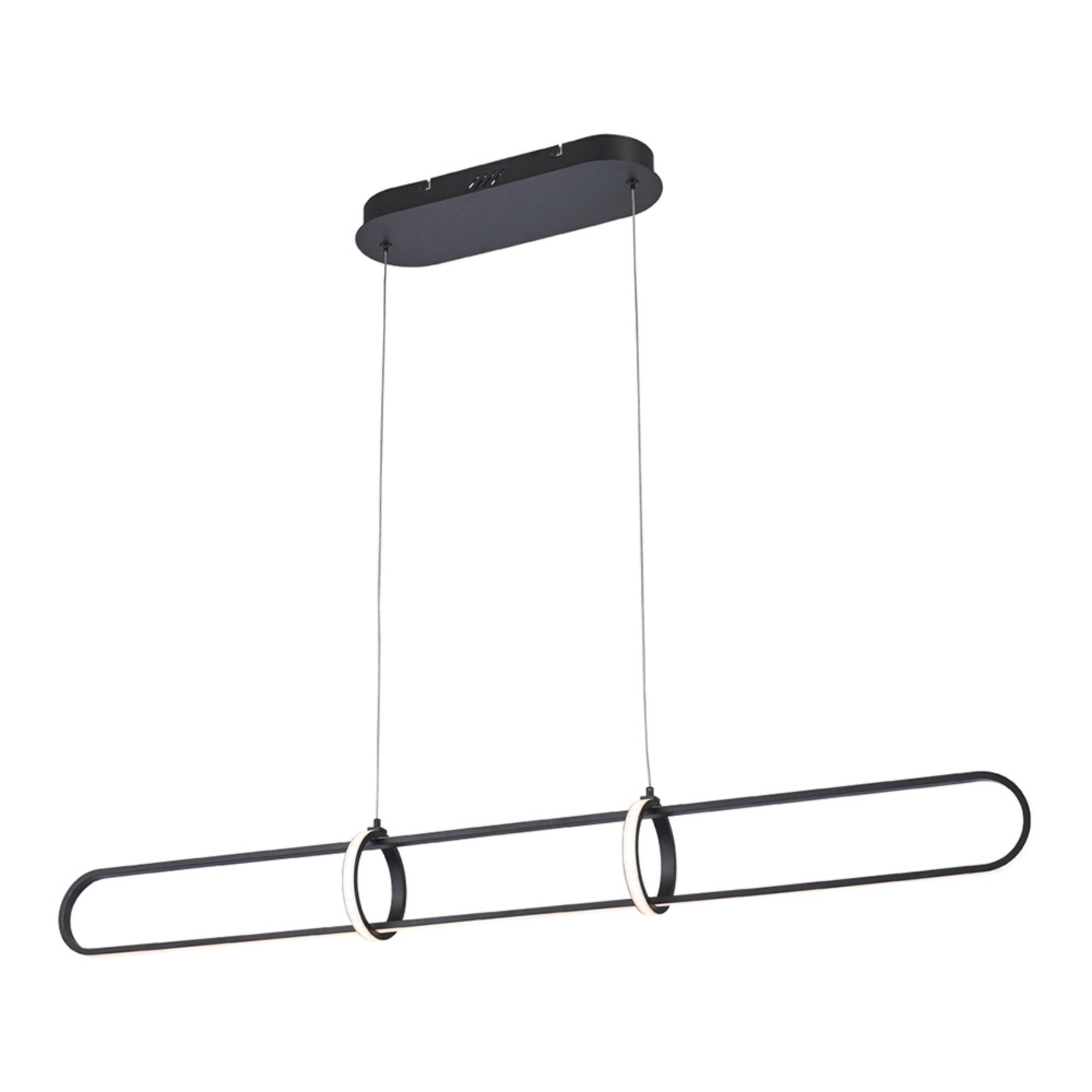 Berkley 3-Light 47" LED Linear Chandelier, Black Finish - Bees Lighting