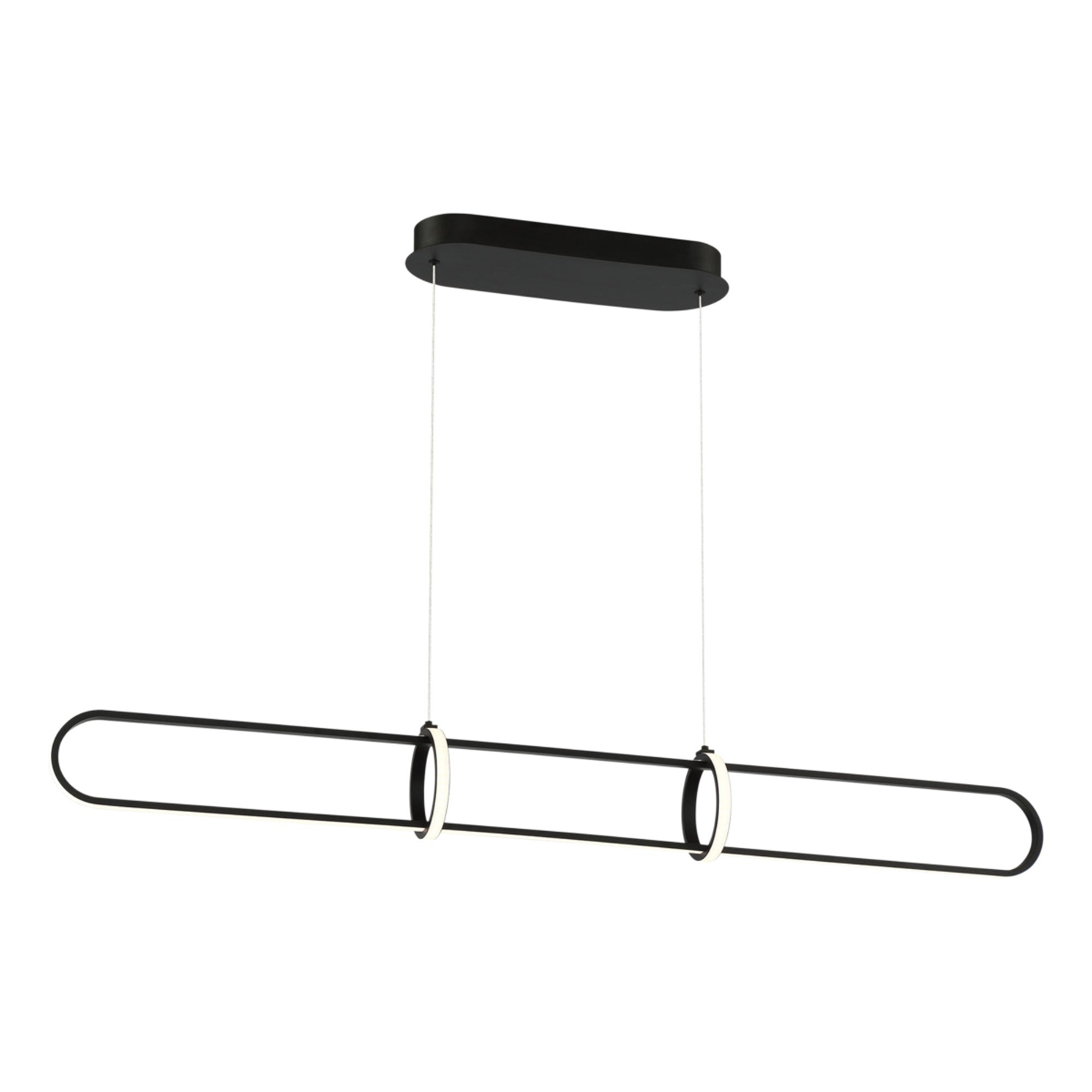 Berkley 3-Light 47" LED Linear Chandelier, Black Finish - Bees Lighting