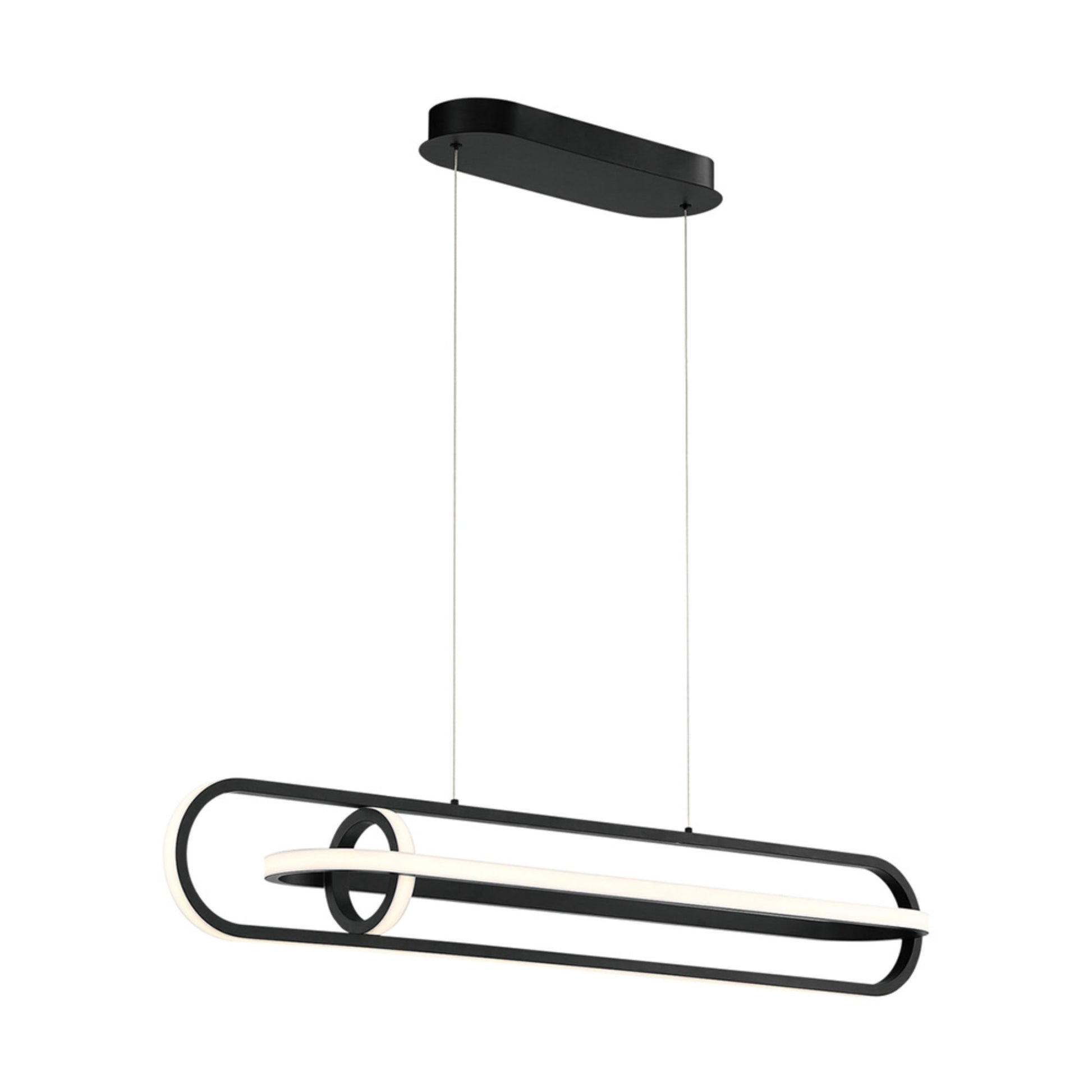 Demark 42" LED Linear Chandelier, Black Finish - Bees Lighting