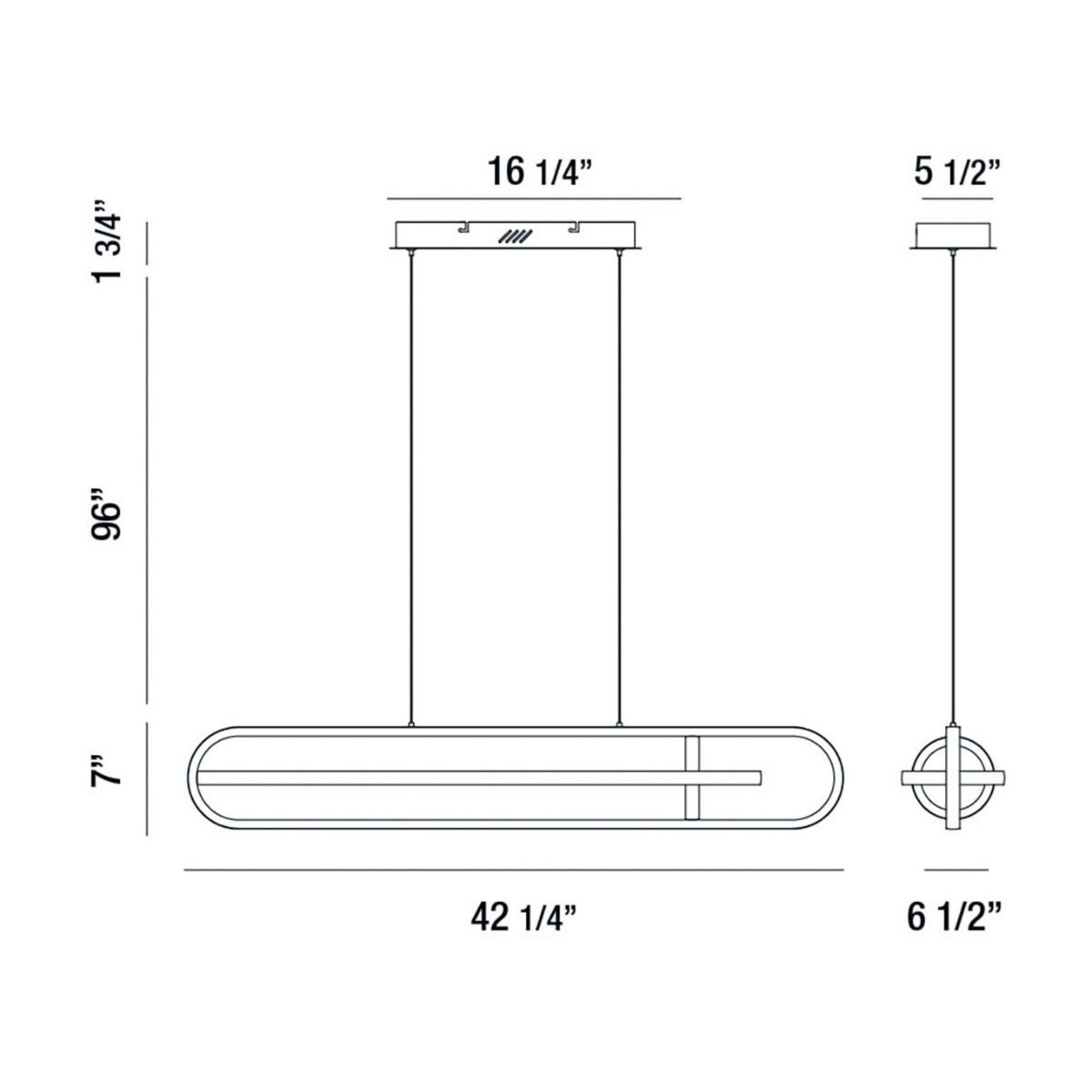 Demark 42" LED Linear Chandelier, Black Finish - Bees Lighting