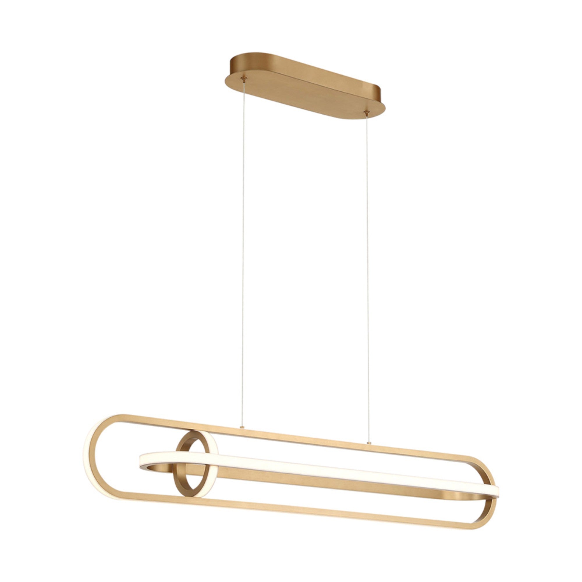 Demark 42" LED Linear Chandelier, Gold Finish - Bees Lighting