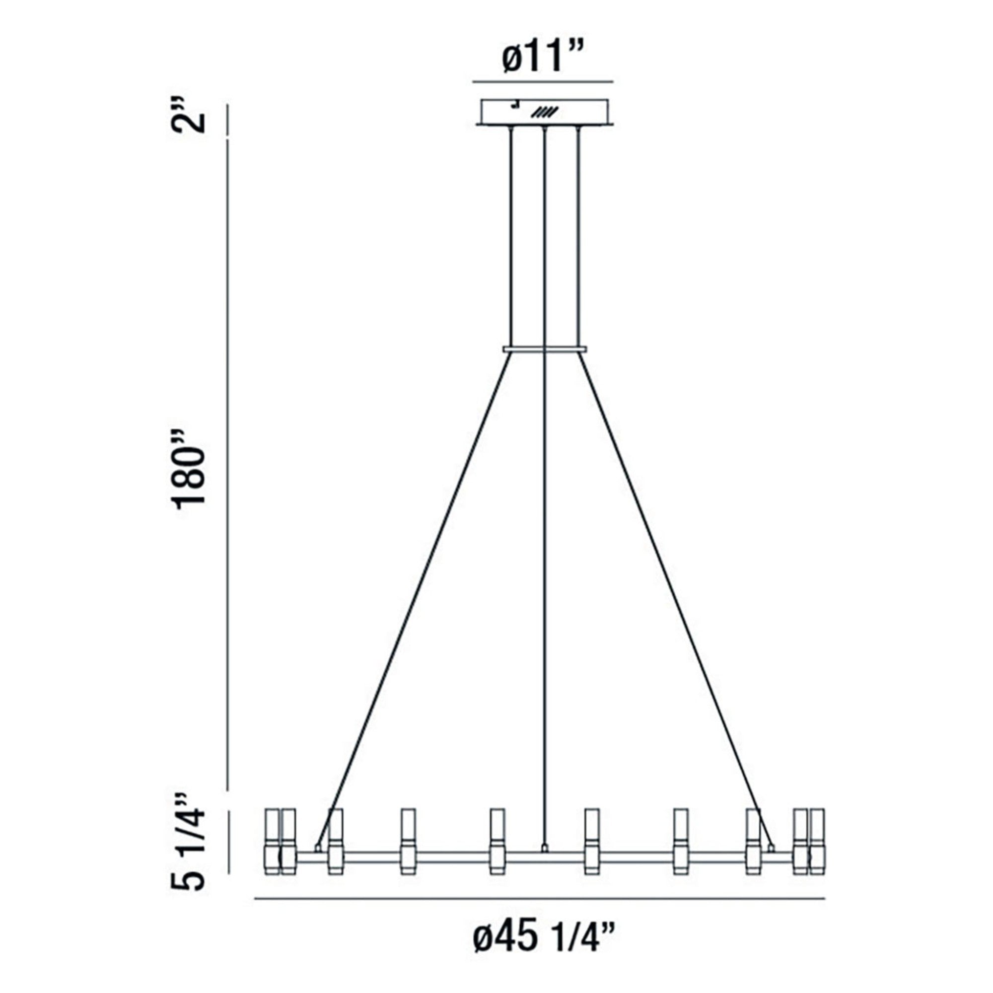 Albany 18-Light 45" LED Chandelier, Black & Brass Finish - Bees Lighting