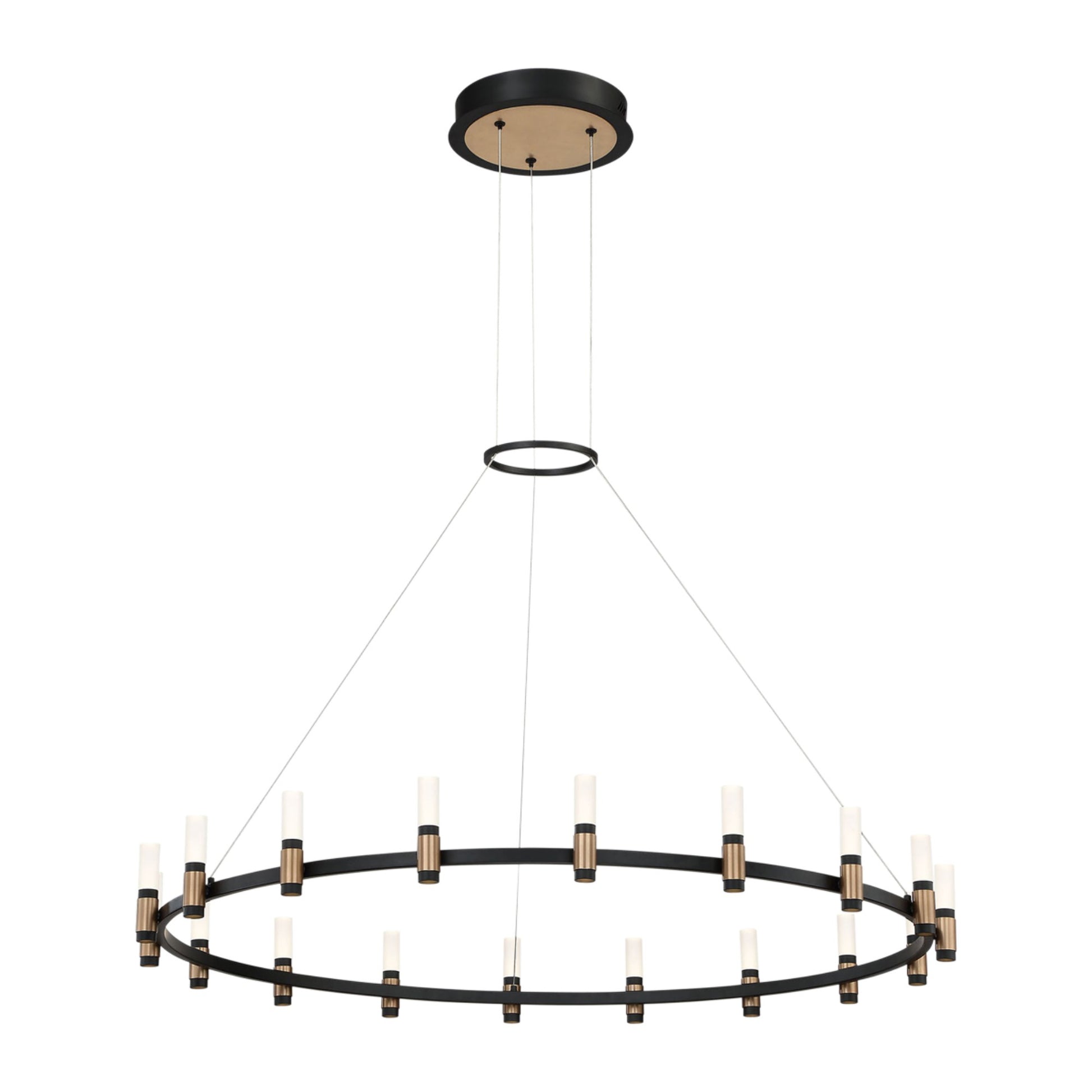 Albany 18-Light 45" LED Chandelier, Black & Brass Finish - Bees Lighting