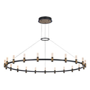 Albany 21-Light 60" LED Grand Chandelier, Black & Brass Finish - Bees Lighting
