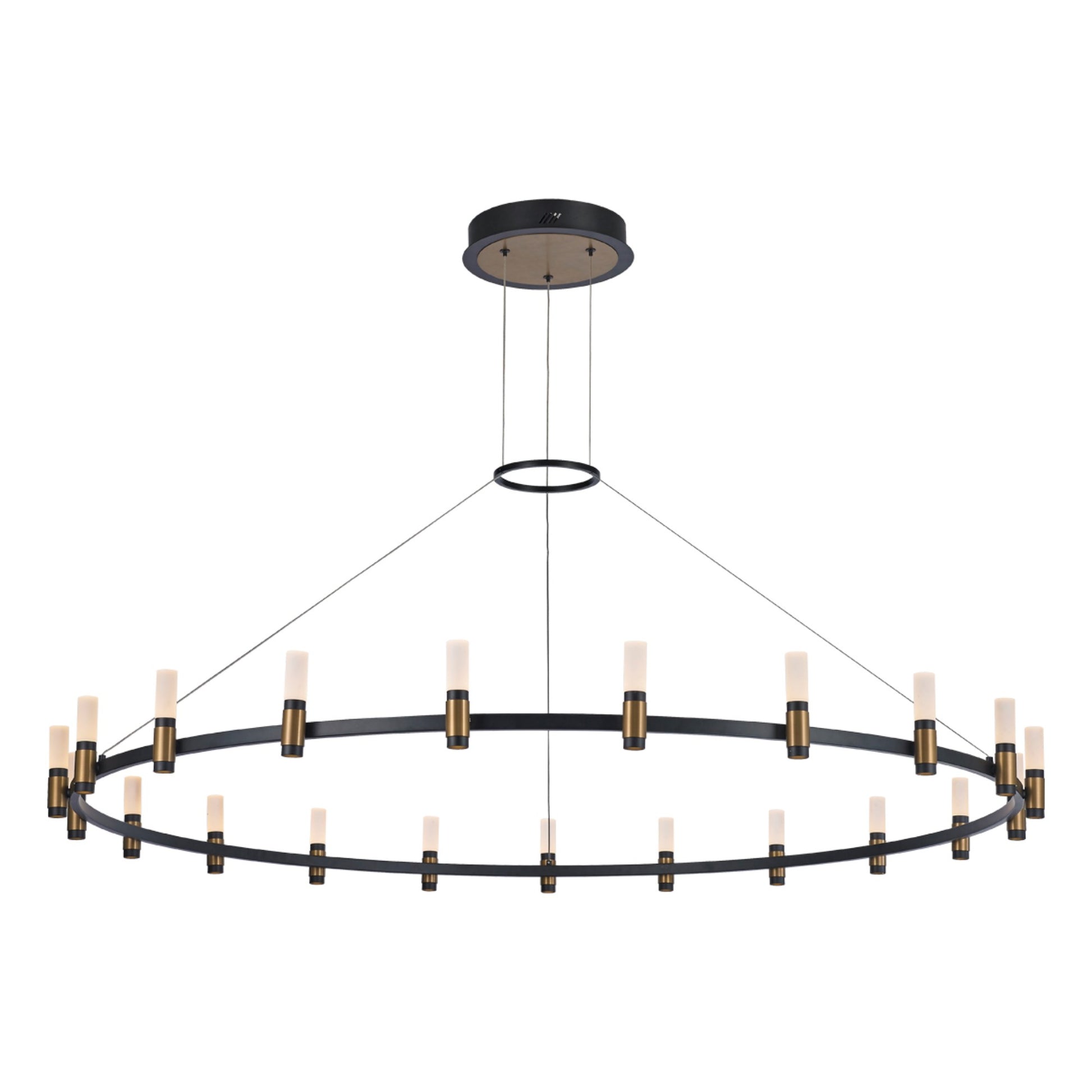Albany 21-Light 60" LED Grand Chandelier, Black & Brass Finish - Bees Lighting