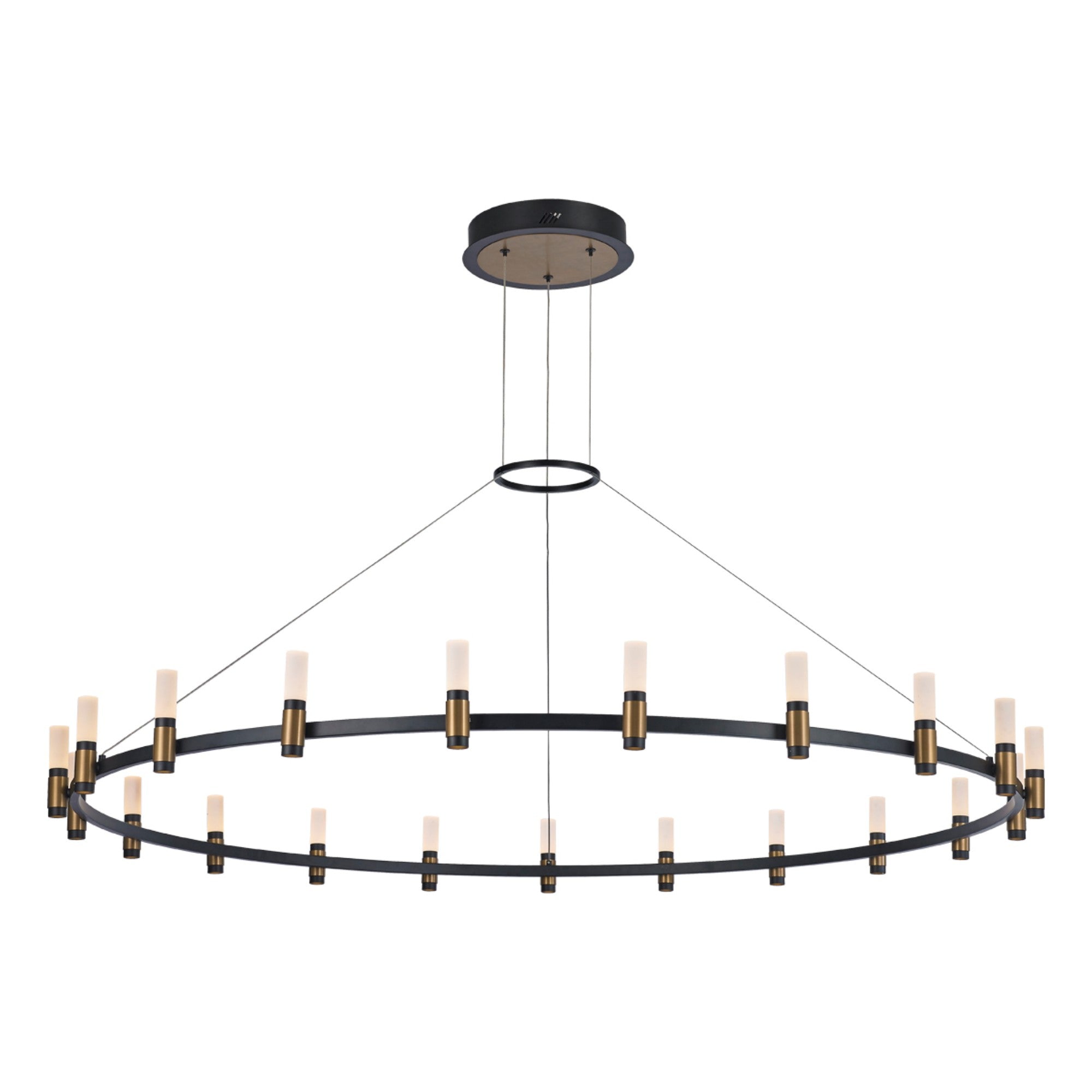 Albany 21-Light 60" LED Grand Chandelier, Black & Brass Finish - Bees Lighting