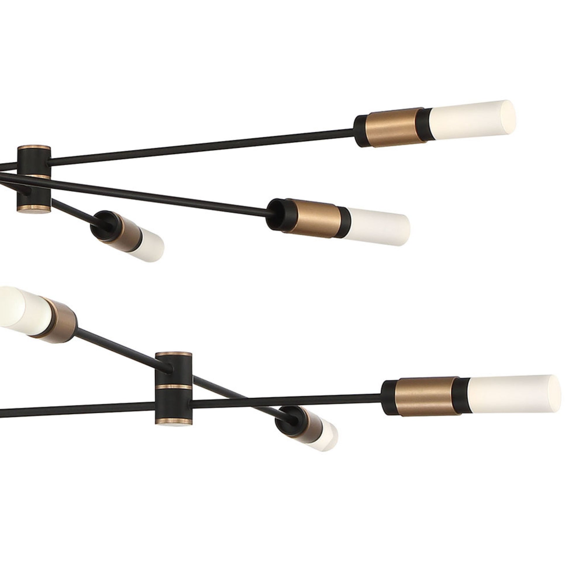 Albany 12-Light 41" LED Chandelier, Black & Brass Finish - Bees Lighting