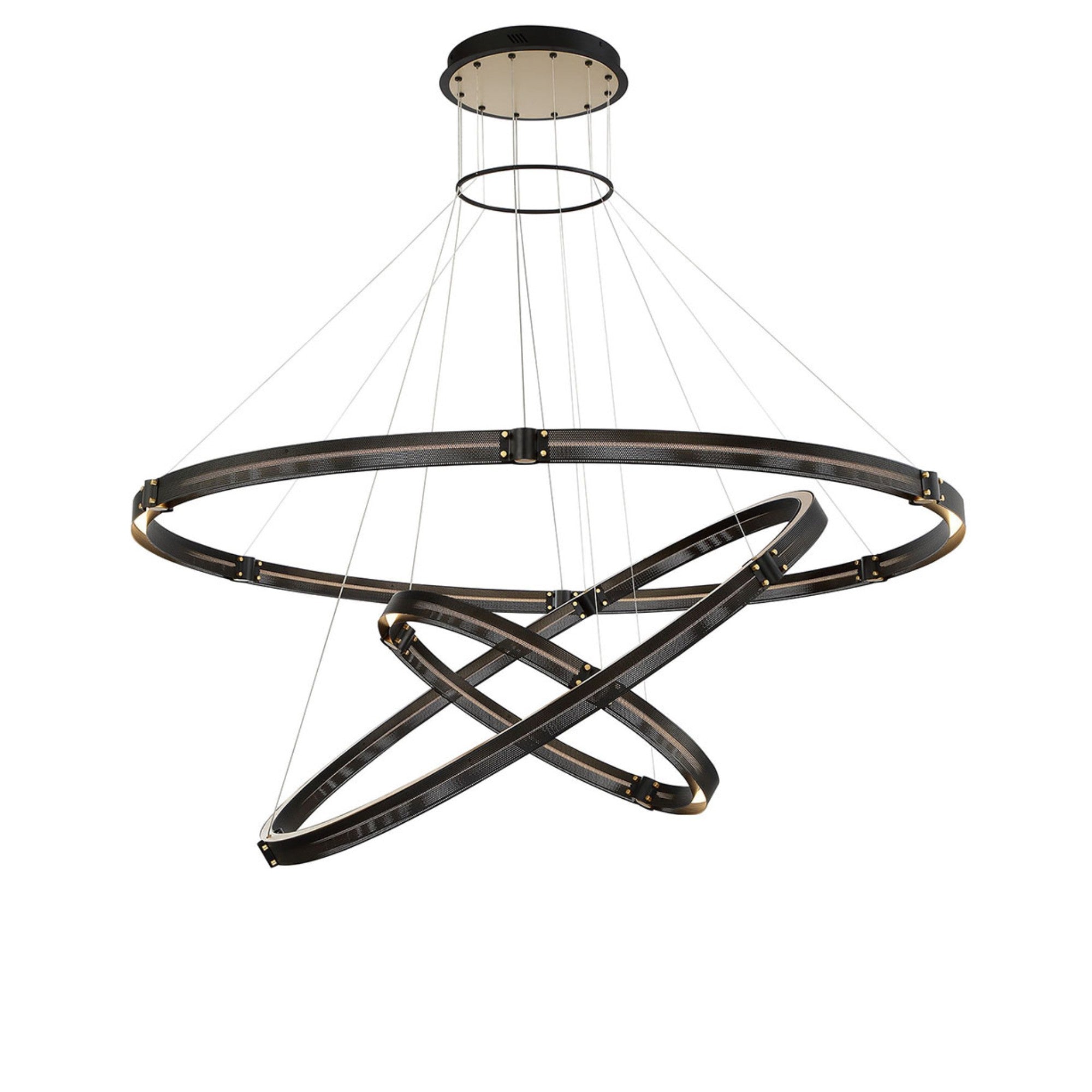 Admiral 3-Tiers 62" LED Grand Chandelier, Gold & Black Finish - Bees Lighting