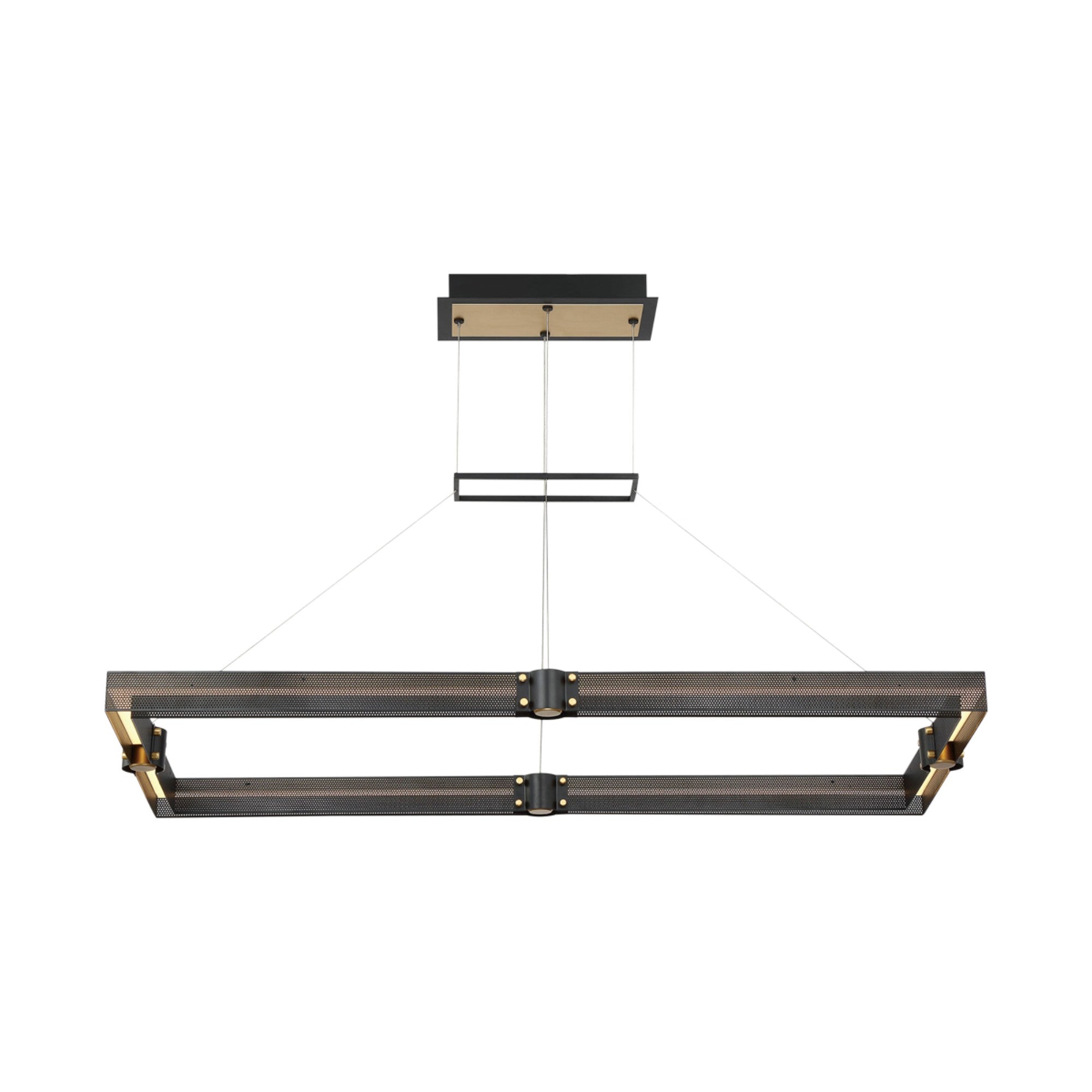 Admiral 43" LED Linear Chandelier, Gold & Black Finish