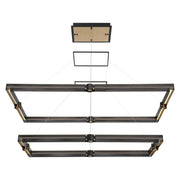 Admiral 2-Tiers 50" LED Linear Chandelier, Gold & Black Finish - Bees Lighting