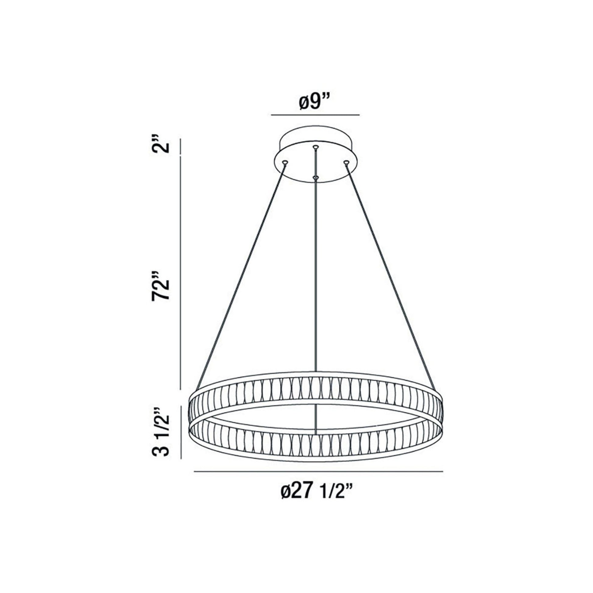 Forster 28" LED Pendant, Black Finish - Bees Lighting