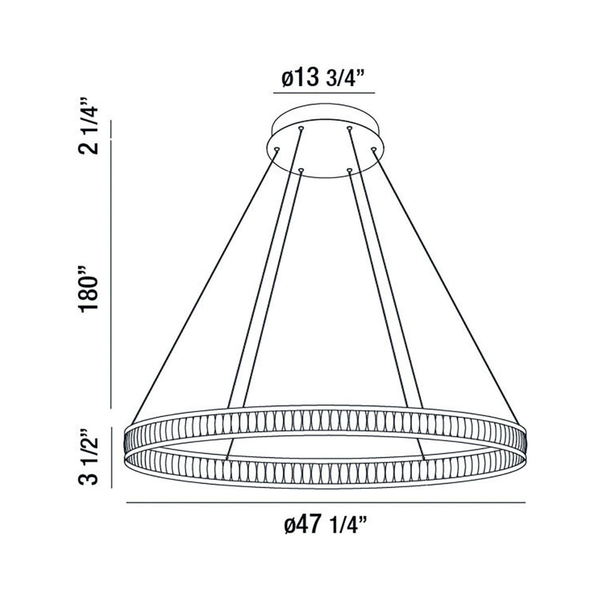 Forster 47" LED Chandelier, Black Finish - Bees Lighting