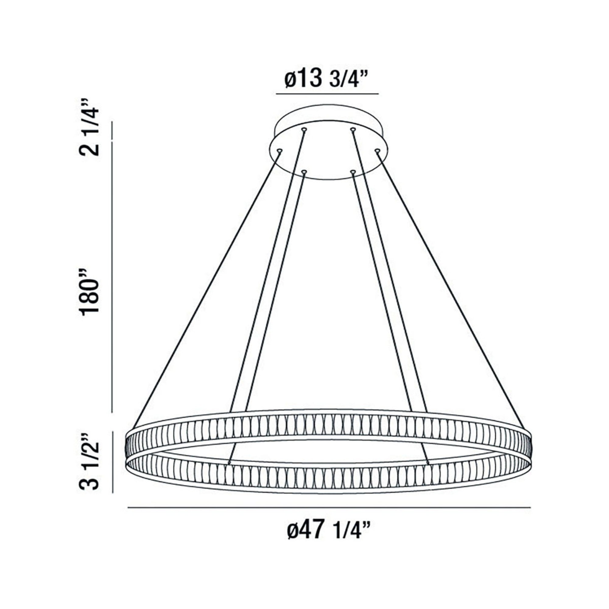 Forster 47" LED Chandelier, Black Finish - Bees Lighting