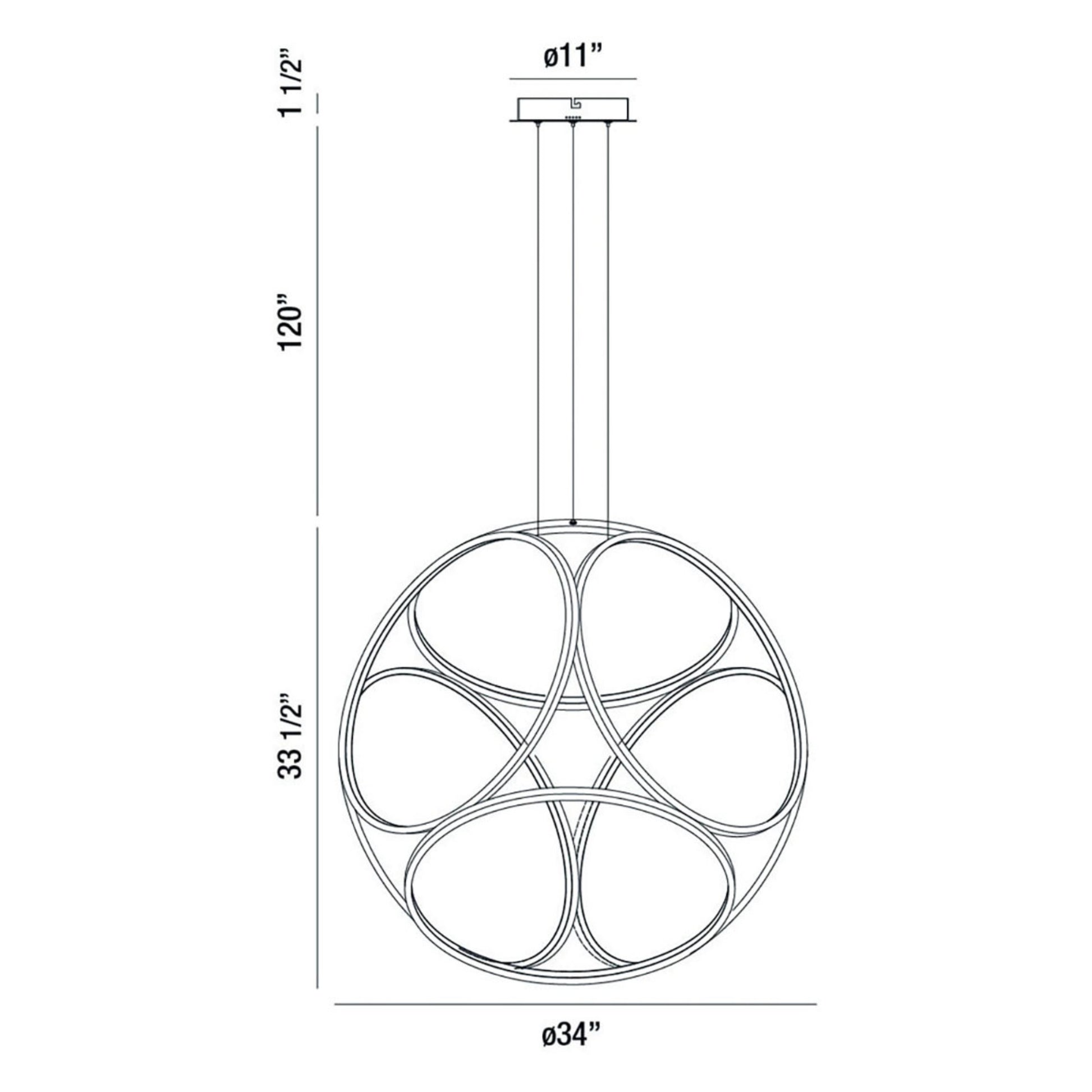 Glenview 34" LED Chandelier, Brushed Gold Finish - Bees Lighting