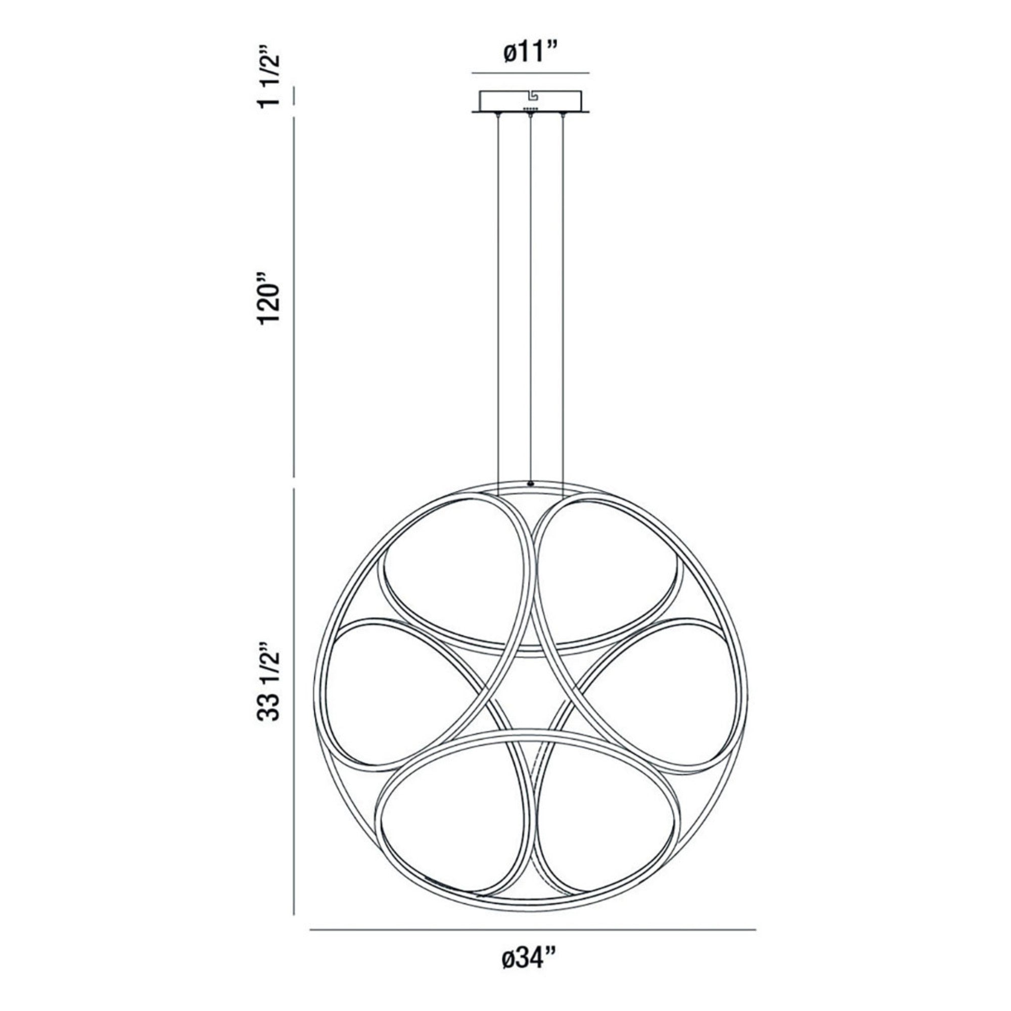 Glenview 34" LED Chandelier, Brushed Gold Finish - Bees Lighting