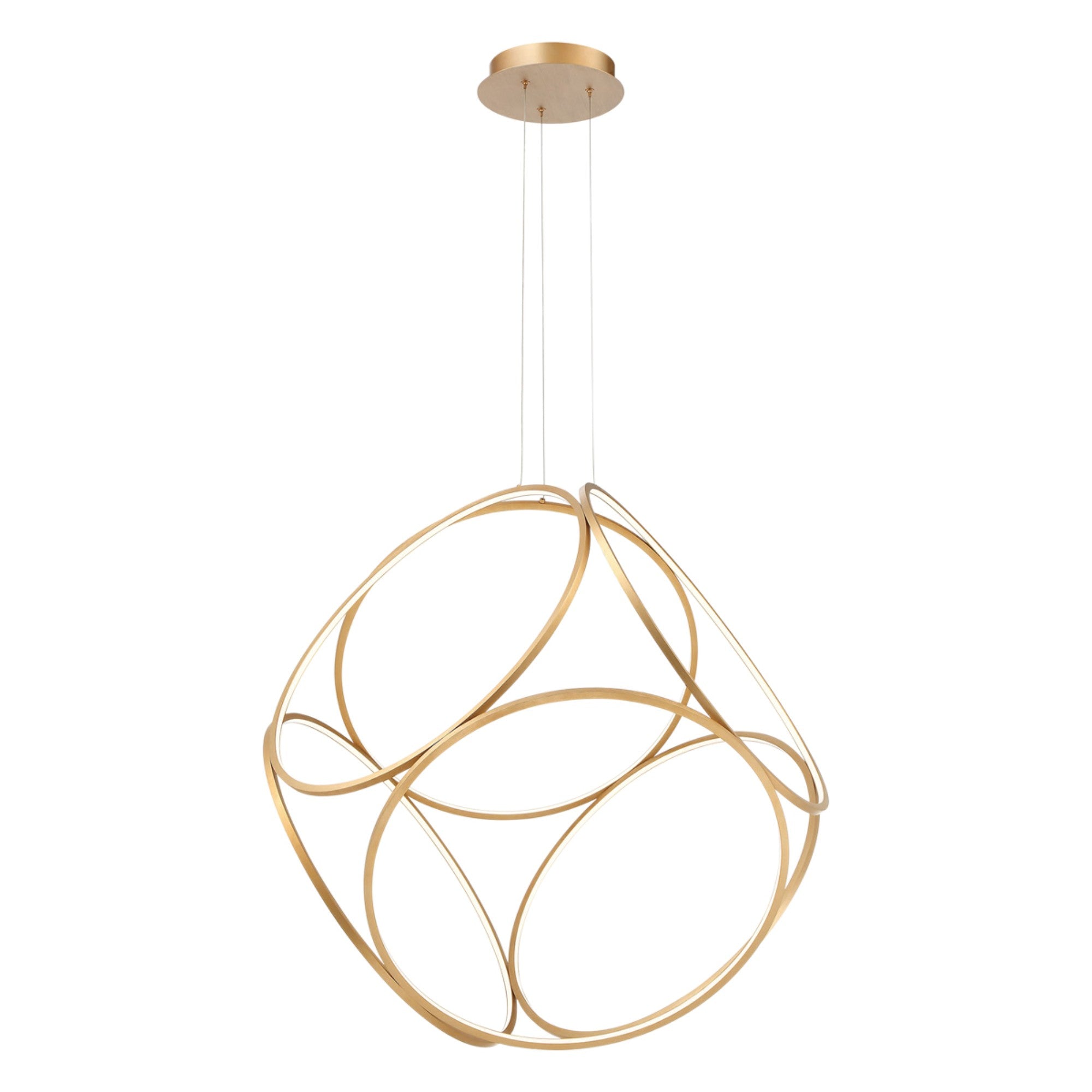 Glenview 34" LED Chandelier, Brushed Gold Finish - Bees Lighting