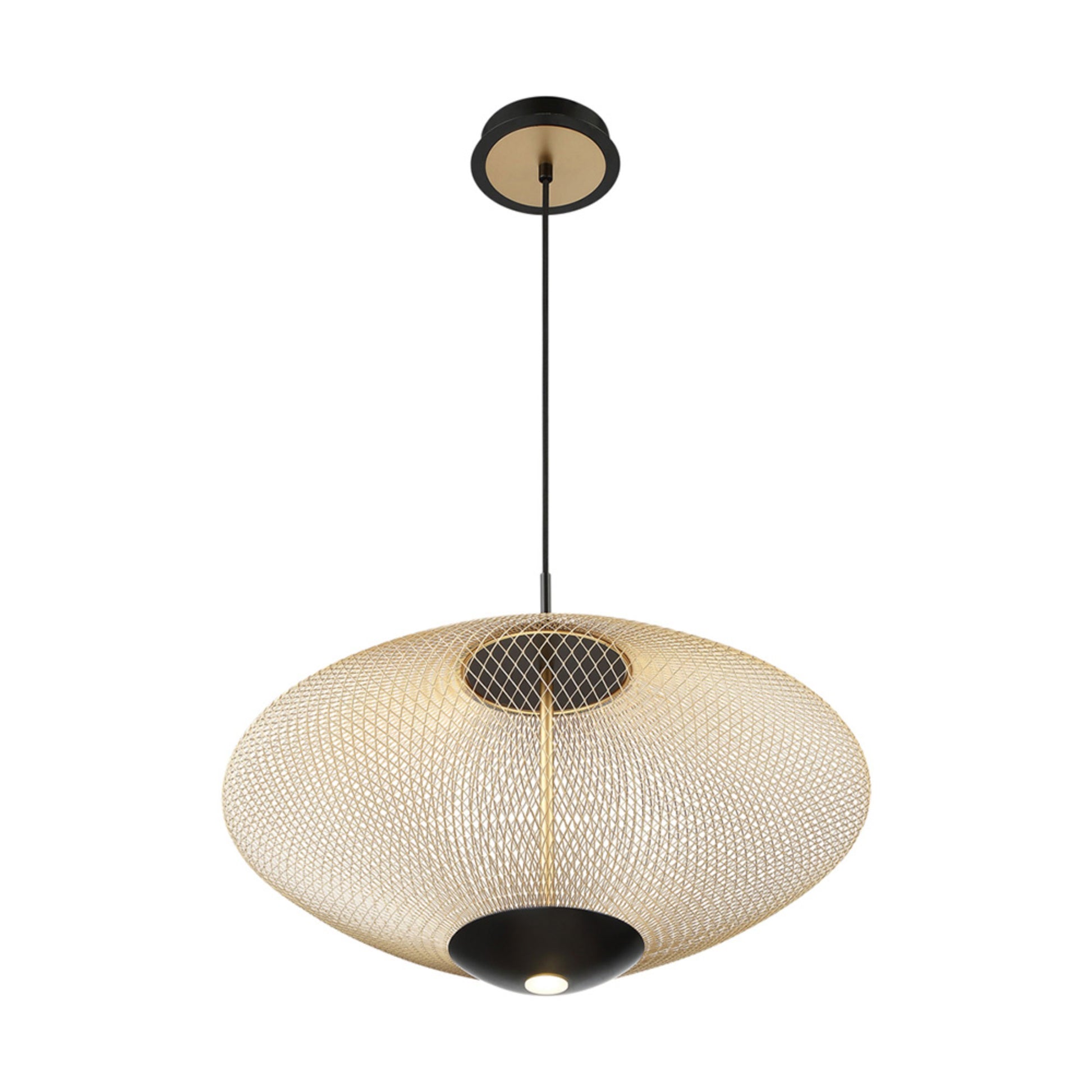Park 22" LED Pendant, Black & Gold Finish - Bees Lighting