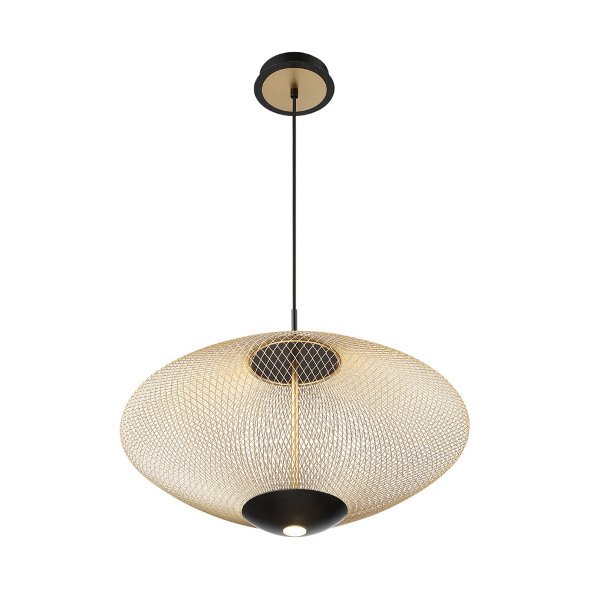 Park 22" LED Pendant, Black & Gold Finish - Bees Lighting