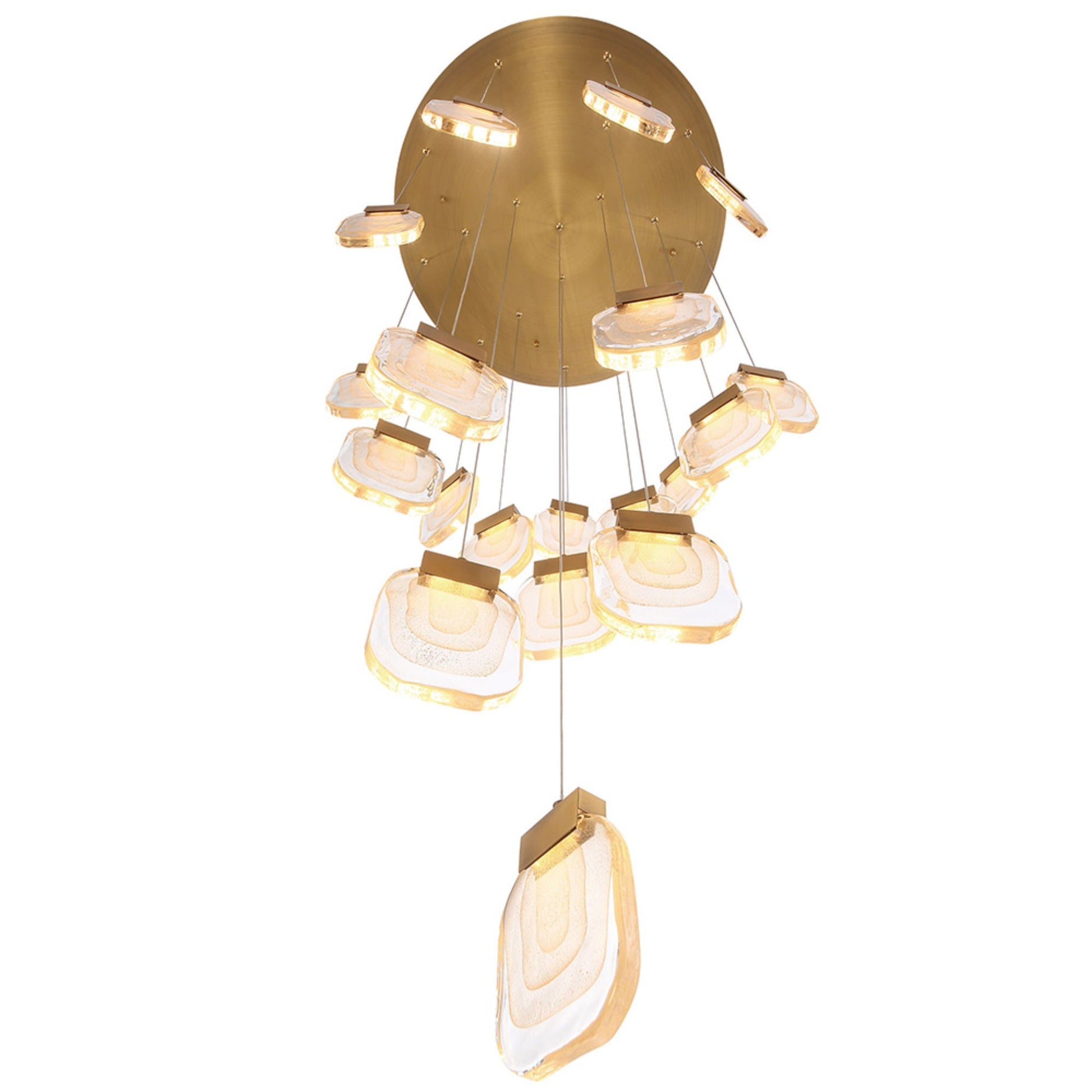 Paget 19-Light 29" LED Multi Drop Chandelier, Gold Finish - Bees Lighting