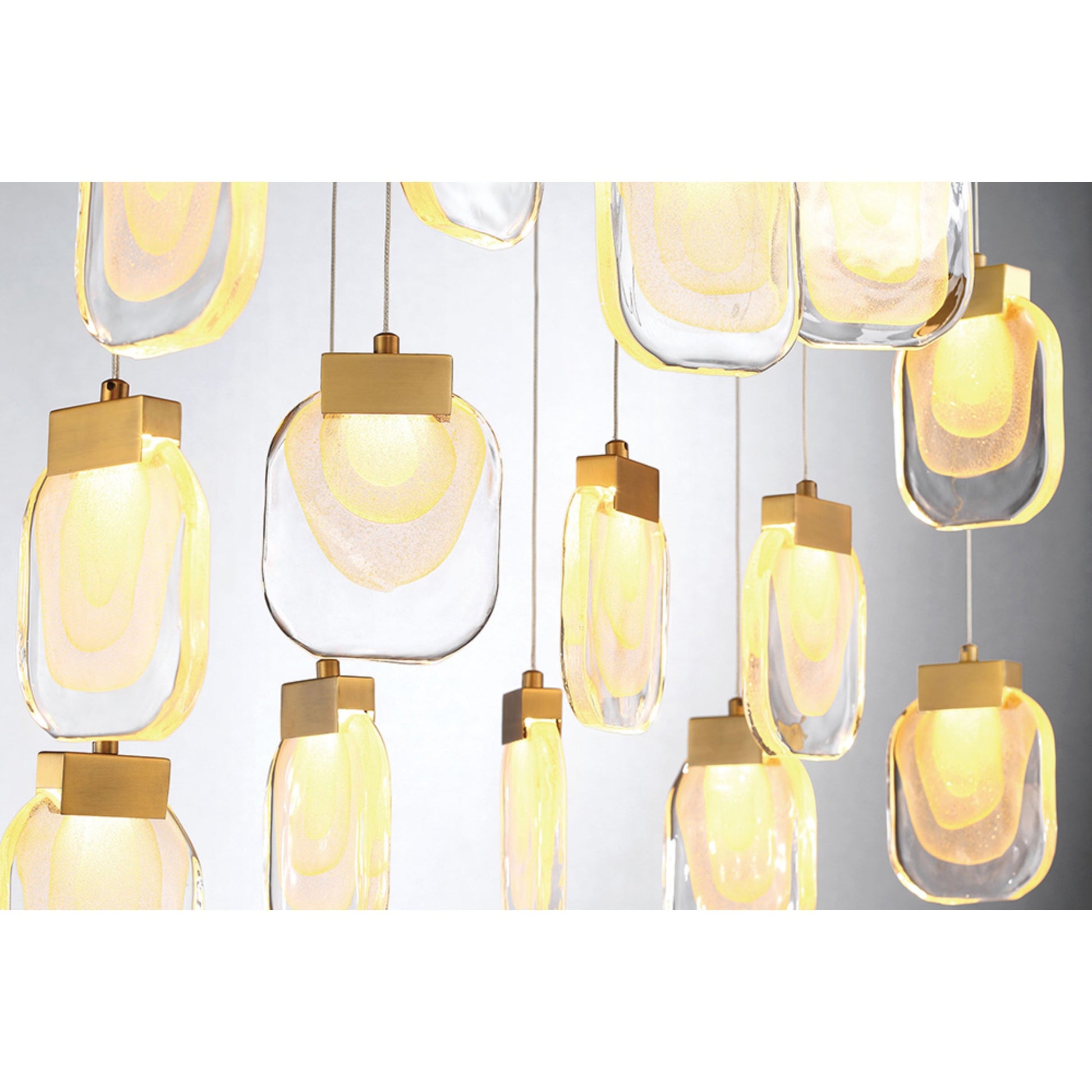 Paget 19-Light 29" LED Multi Drop Chandelier, Gold Finish - Bees Lighting