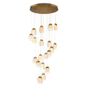 Paget 19-Light 29" LED Multi Drop Chandelier, Gold Finish - Bees Lighting